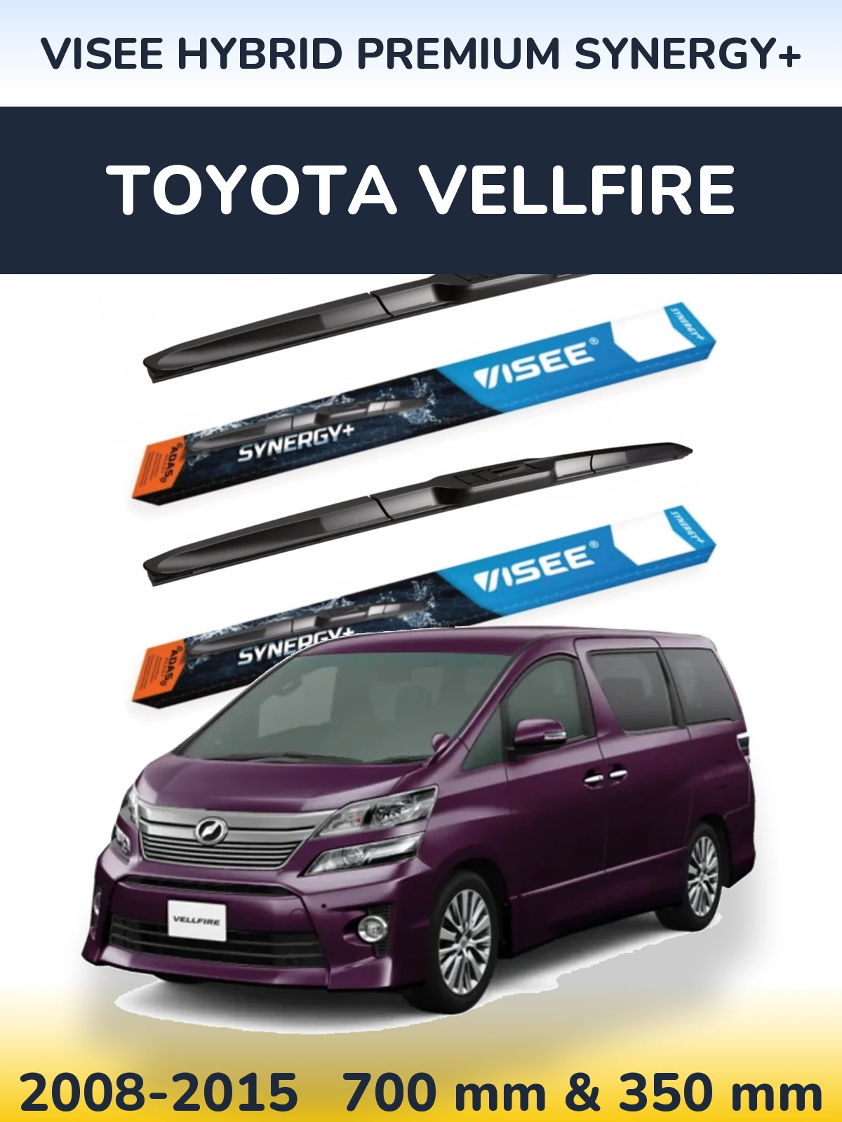 Torkarblad VISEE HYBRID PREMIUM SYNERGY+ för Toyota Vellfire