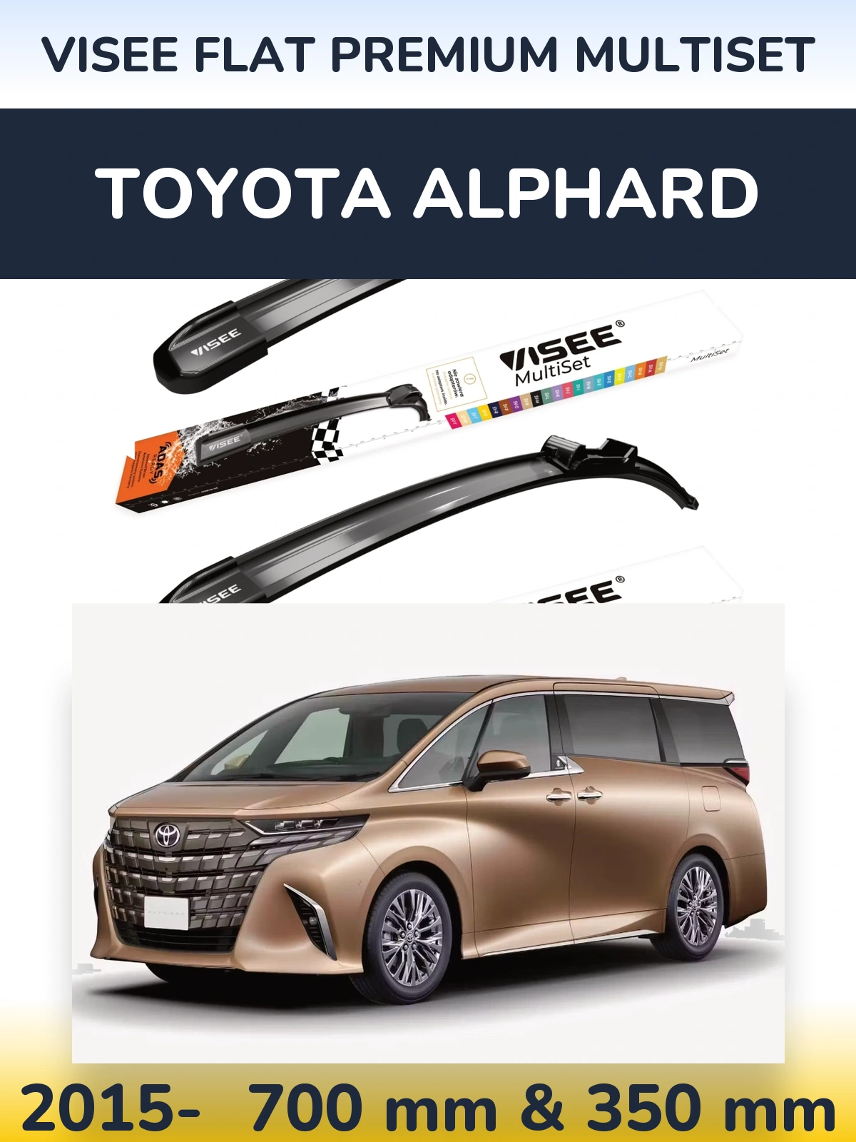Torkarblad VISEE FLAT PREMIUM MultiSet för Toyota Alphard