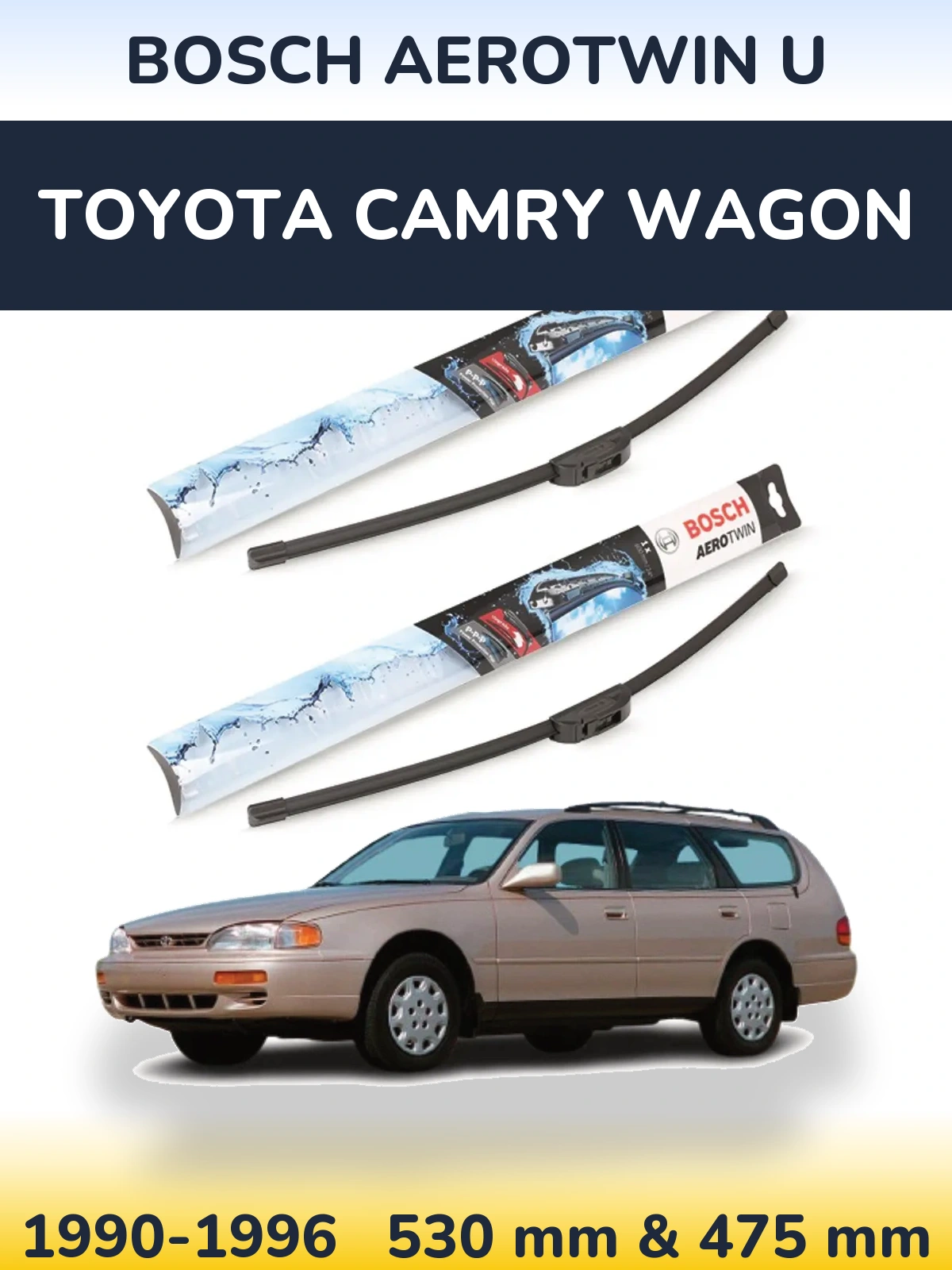 Комплект передніх щіток BOSCH AeroTwin U 530 & 475 мм для Toyota Camry Wagon 1990-1996