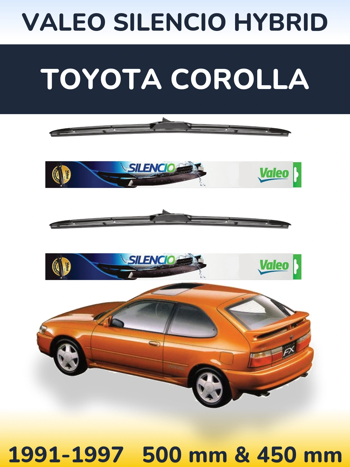 Torkarblad Valeo Silencio Hybrid för Toyota Corolla