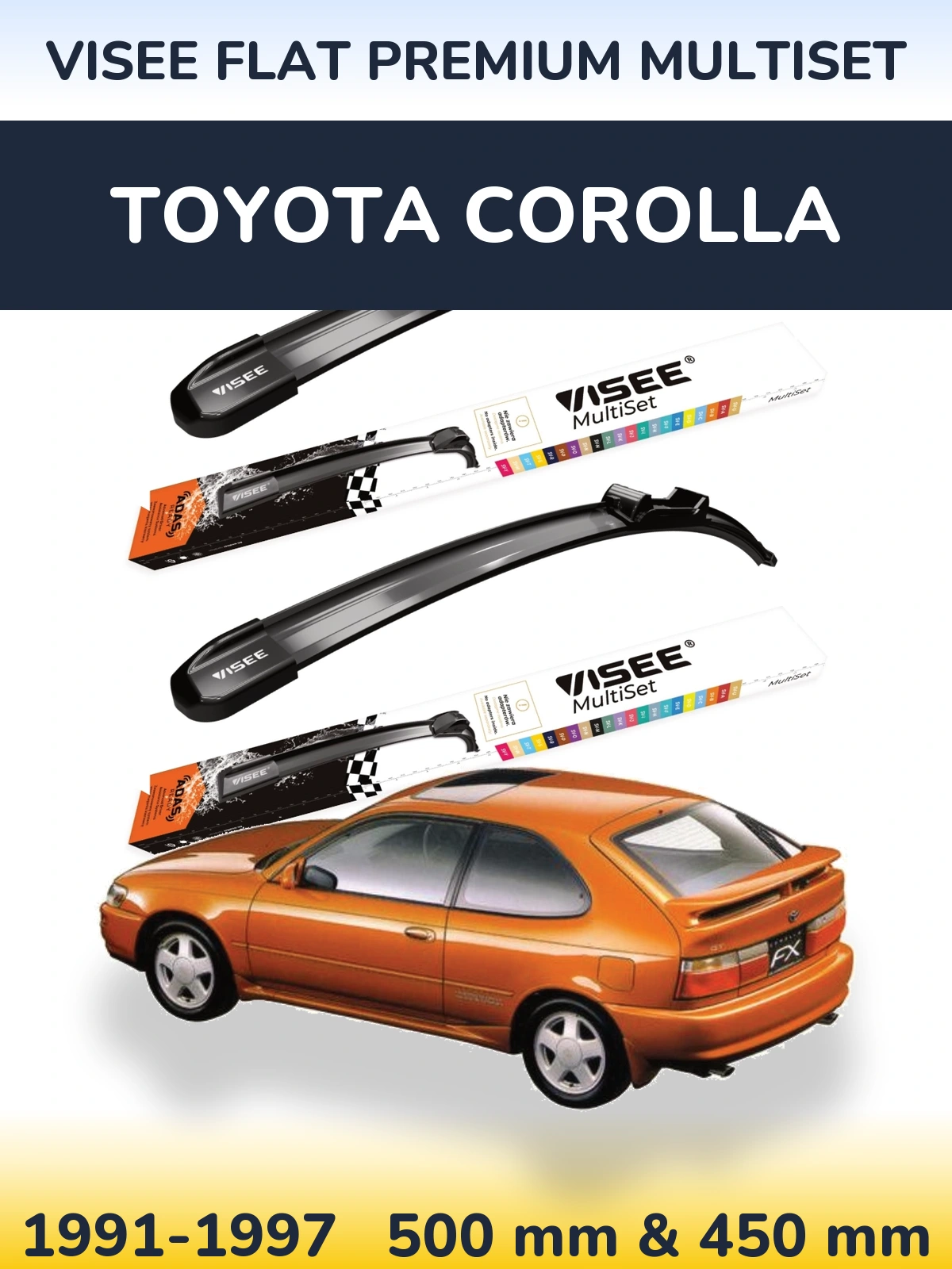 Torkarblad VISEE FLAT PREMIUM MultiSet för Toyota Corolla