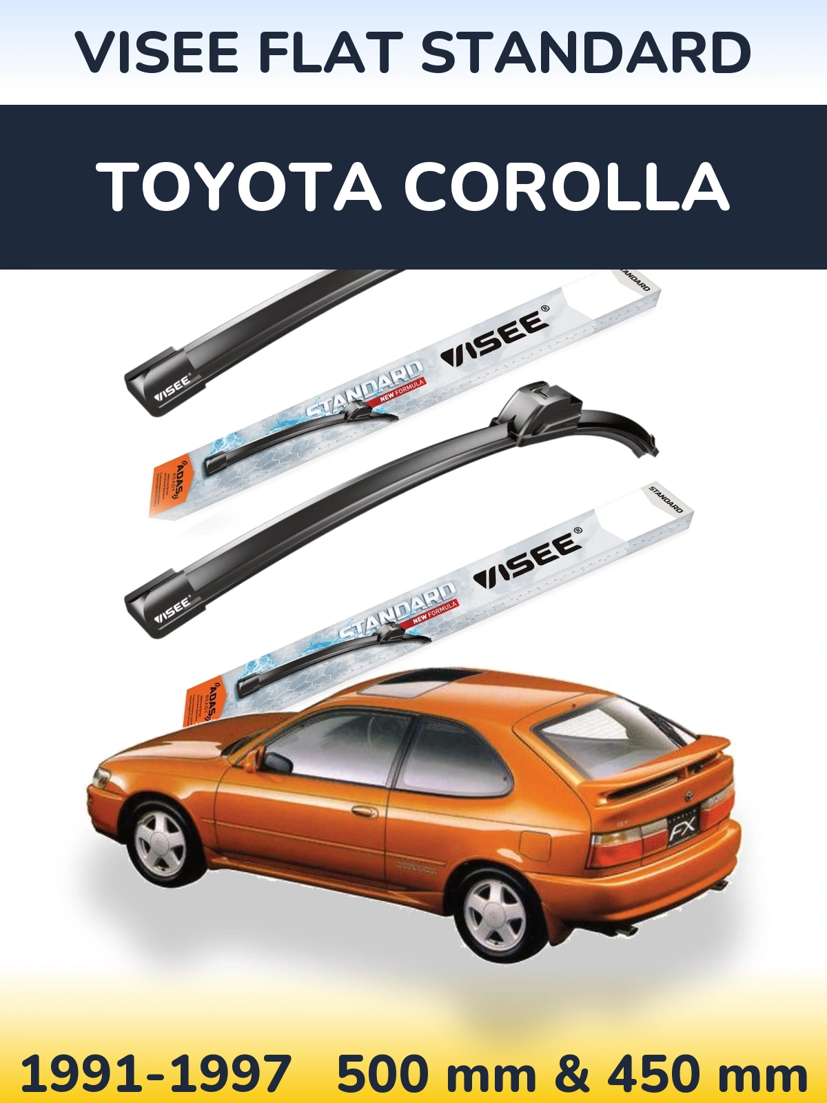 Torkarblad VISEE FLAT STANDARD för Toyota Corolla