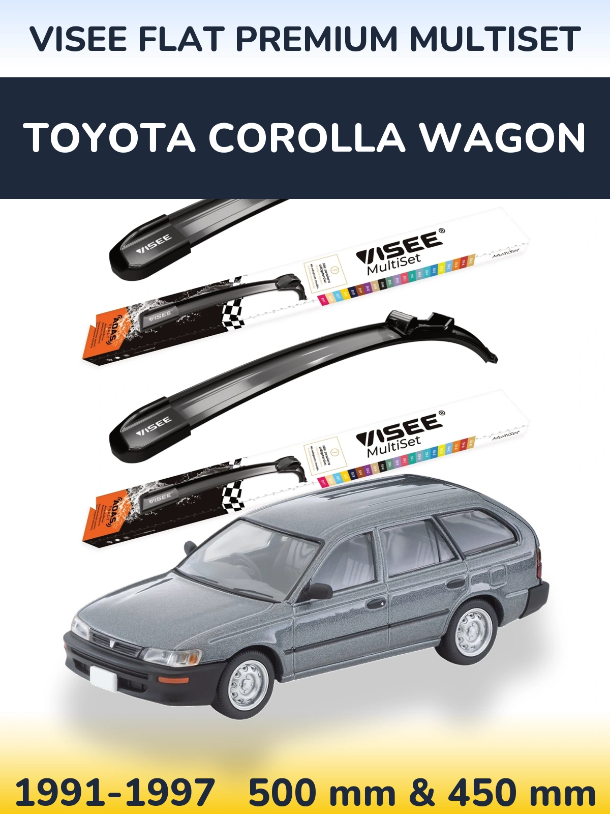 Torkarblad VISEE FLAT PREMIUM MultiSet för Toyota Corolla Wagon