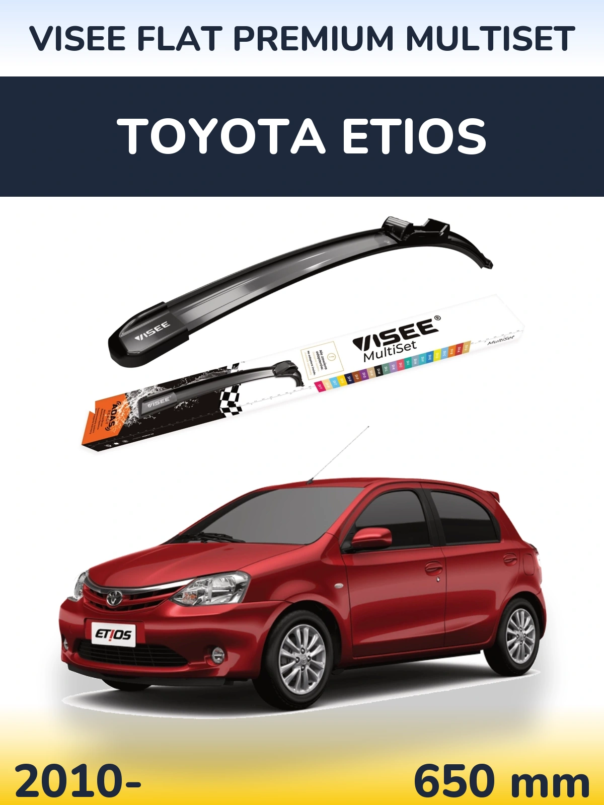 Torkarblad VISEE FLAT PREMIUM MultiSet för Toyota Etios
