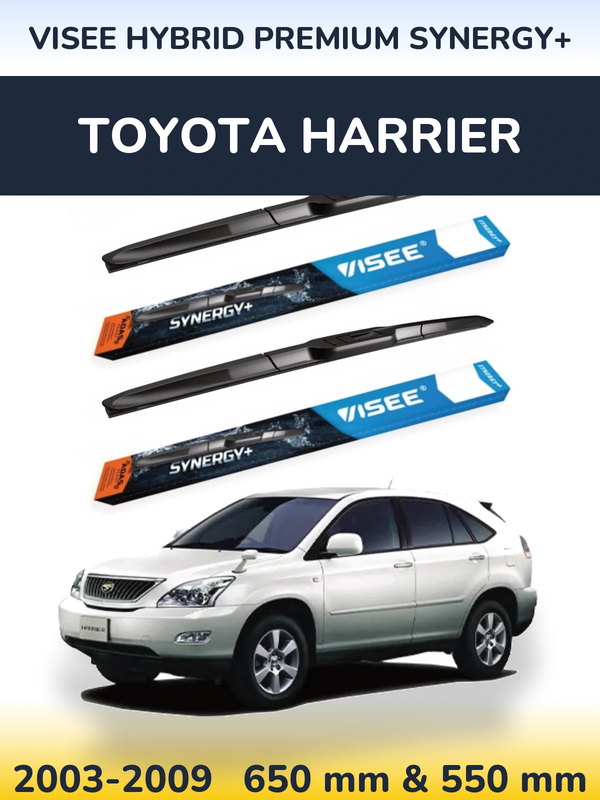 Комплект передних дворников VISEE HYBRID PREMIUM SYNERGY+ 650 & 550 мм для Toyota Harrier 2003-2009