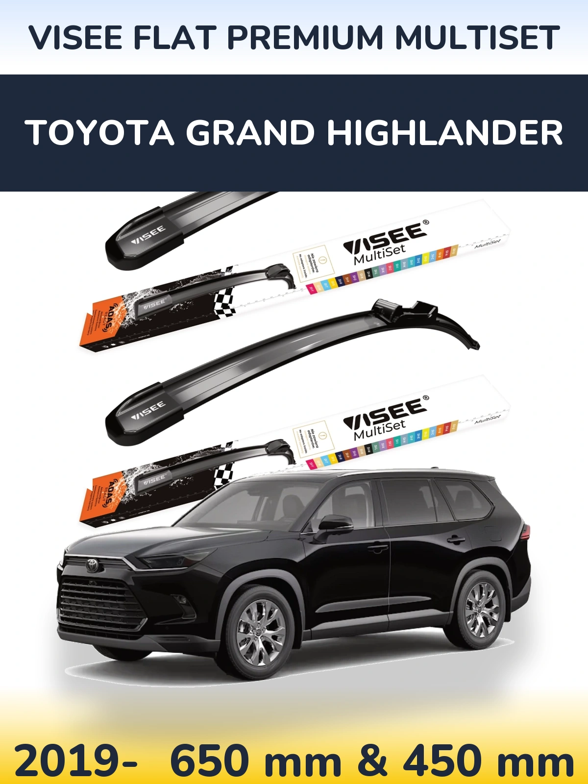 Torkarblad VISEE FLAT PREMIUM MultiSet för Toyota Grand Highlander