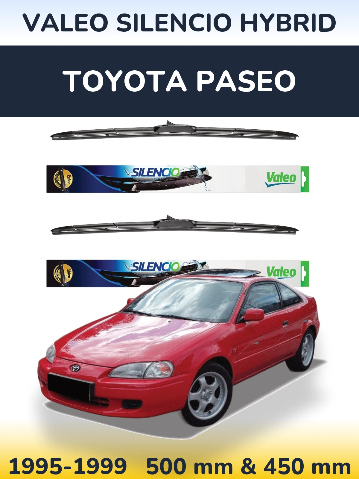 Torkarblad Valeo Silencio Hybrid för Toyota Paseo