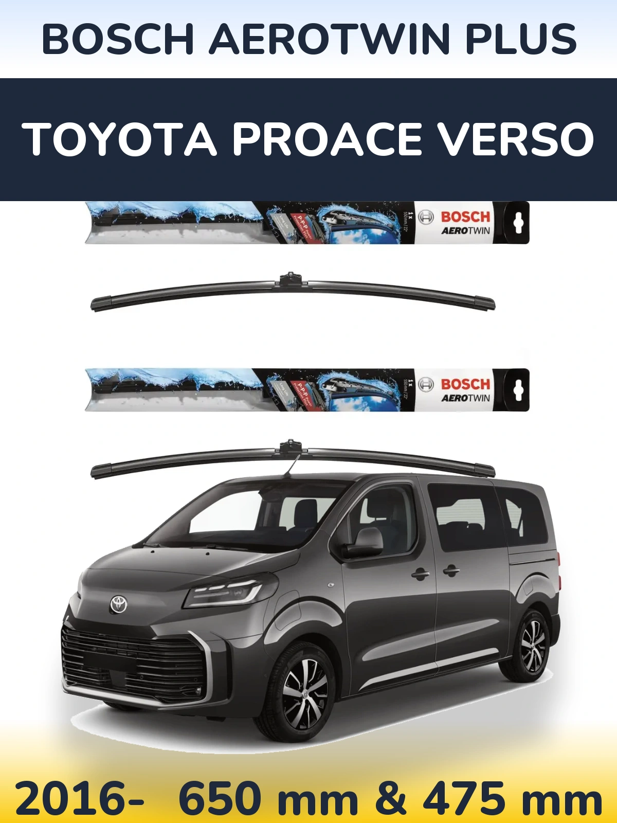 Torkarblad BOSCH AeroTwin Plus för Toyota ProAce Verso