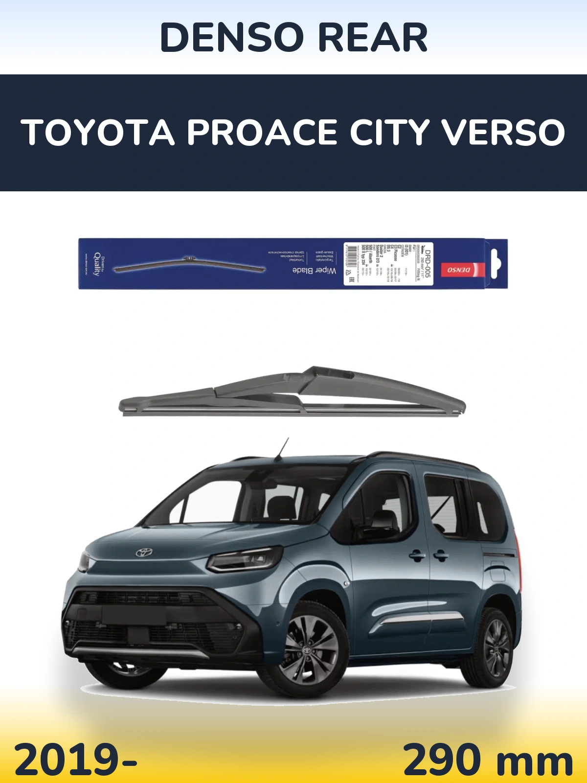 Torkarblad Denso Rear för Toyota ProAce City Verso