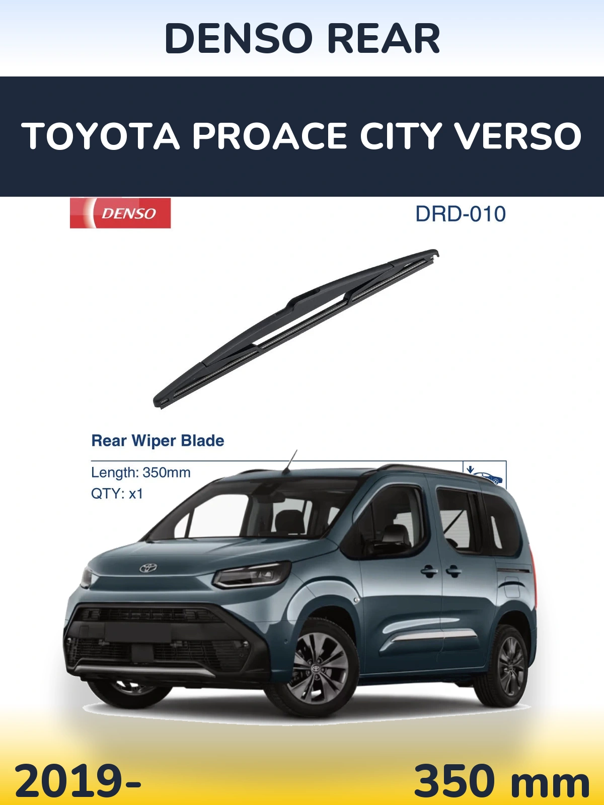 Torkarblad Denso Rear för Toyota ProAce City Verso
