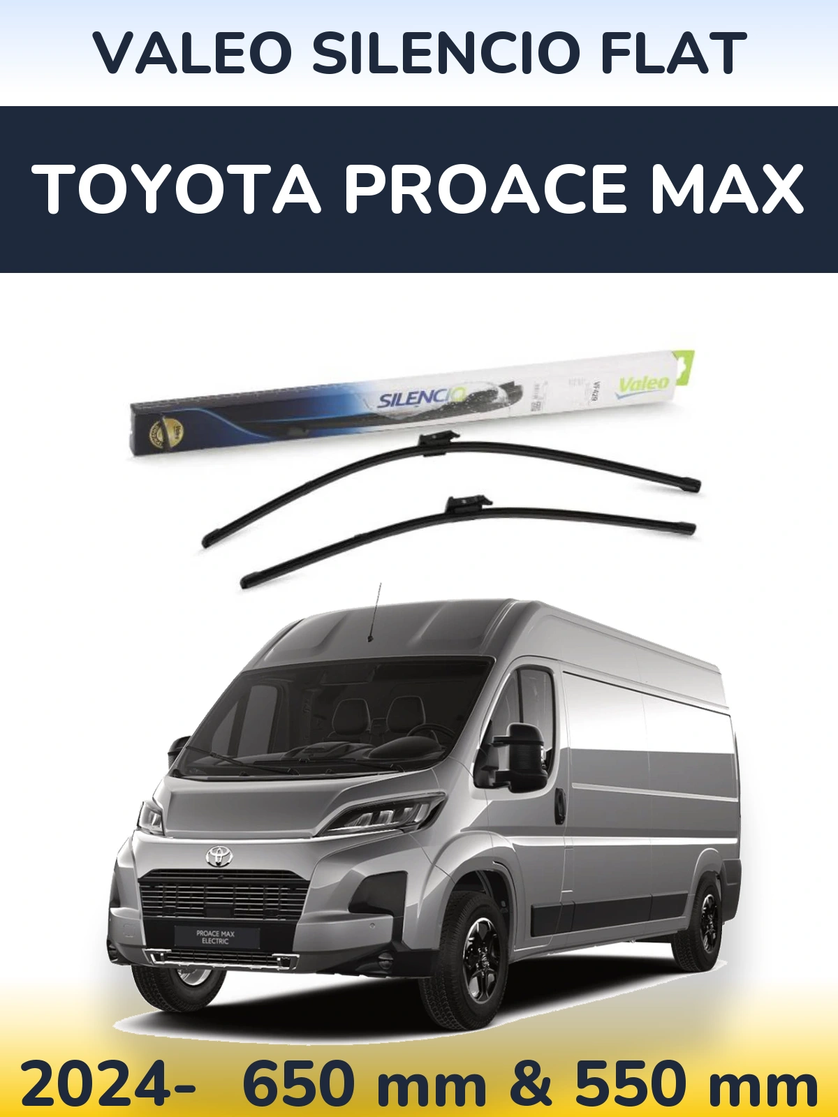 Torkarblad Valeo Silencio Flat för Toyota ProAce Max