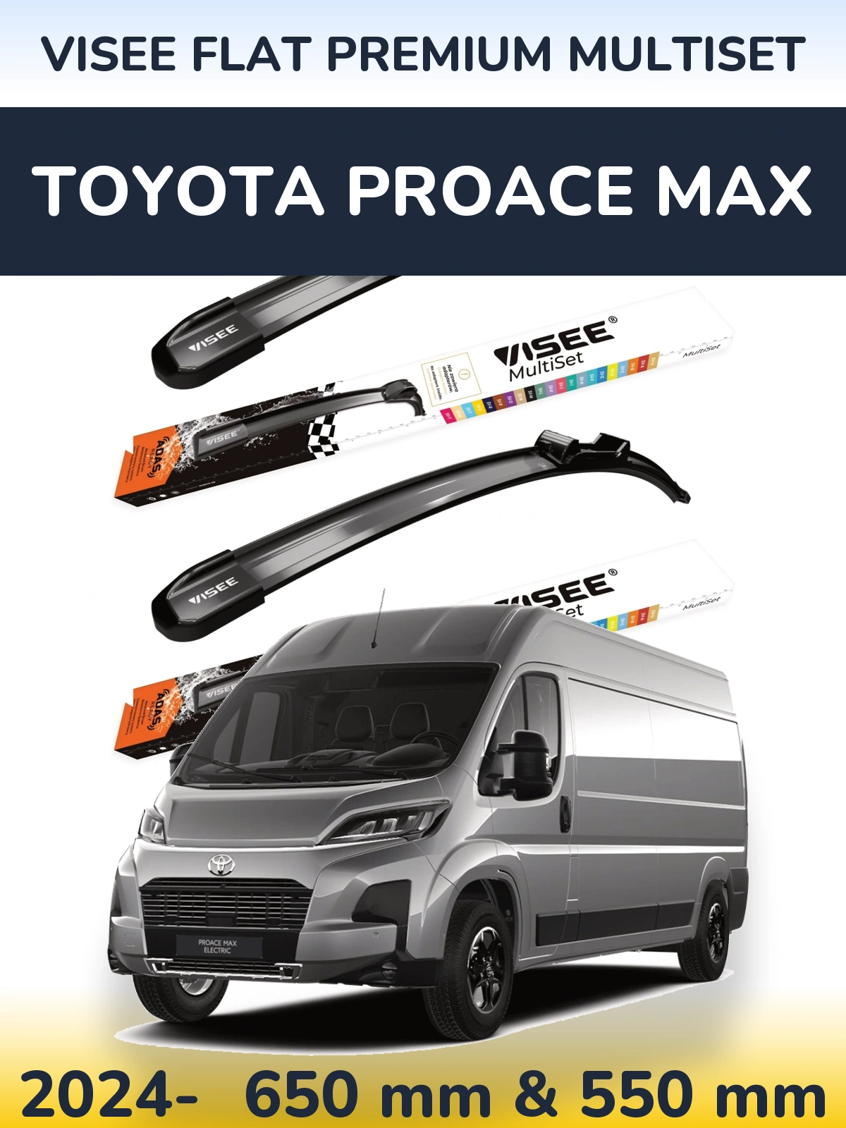 Torkarblad VISEE FLAT PREMIUM MultiSet för Toyota ProAce Max