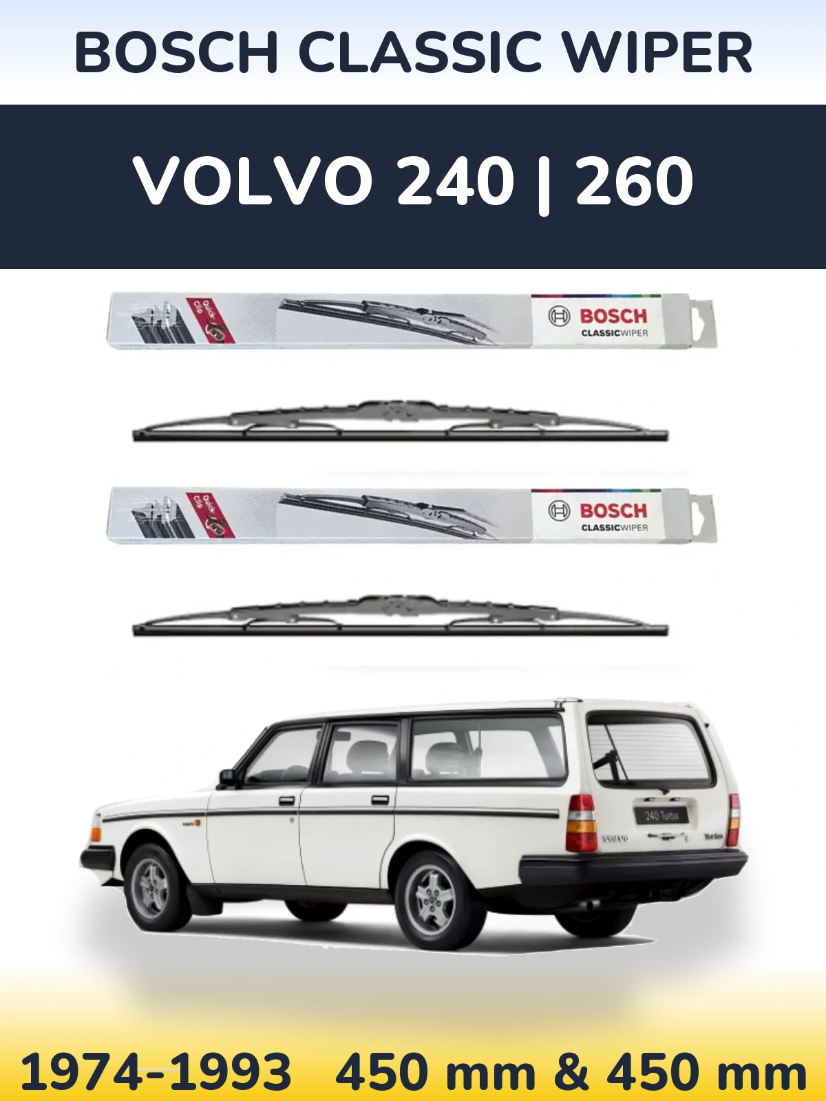 Torkarblad BOSCH Classic Wiper för Volvo 240 | 260