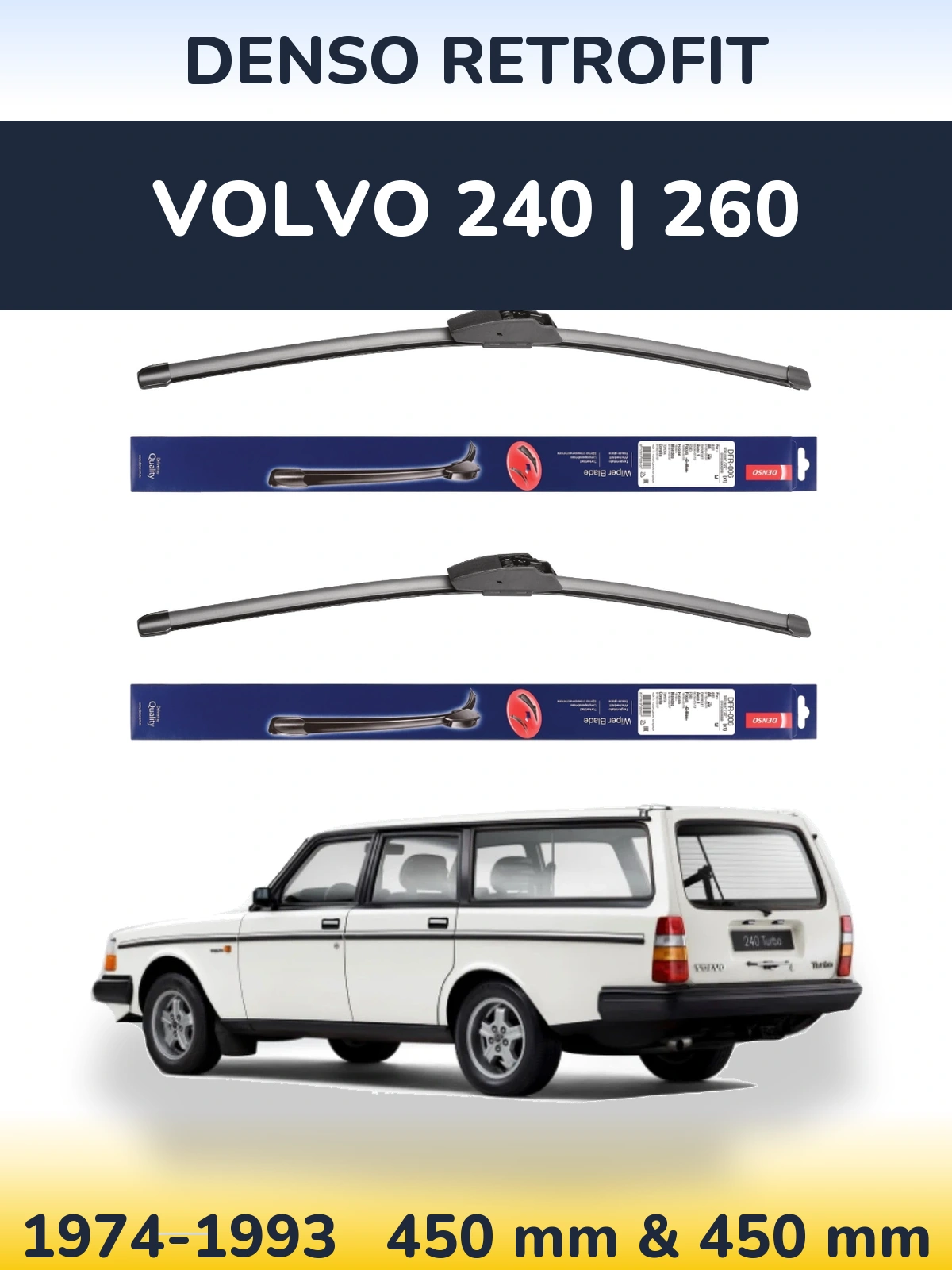 Torkarblad Denso Retrofit för Volvo 240 | 260