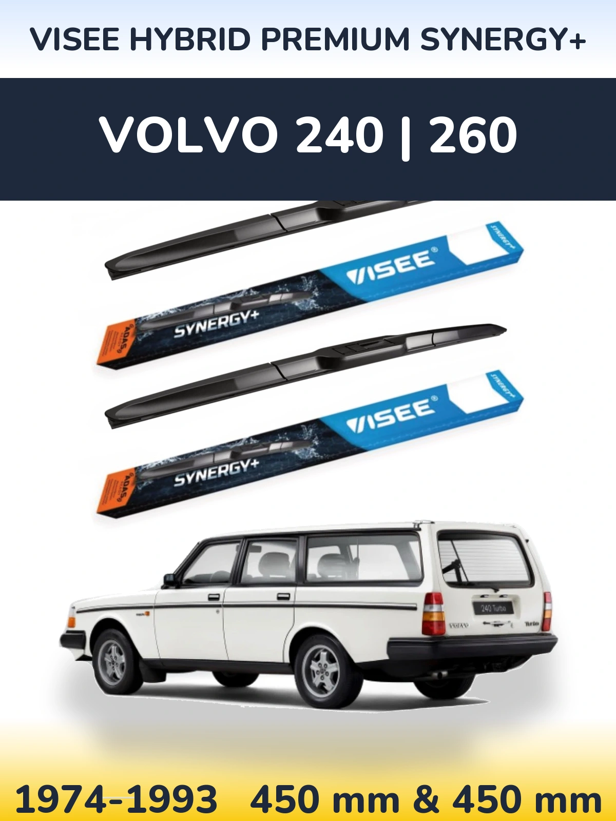 Torkarblad VISEE HYBRID PREMIUM SYNERGY+ för Volvo 240 | 260