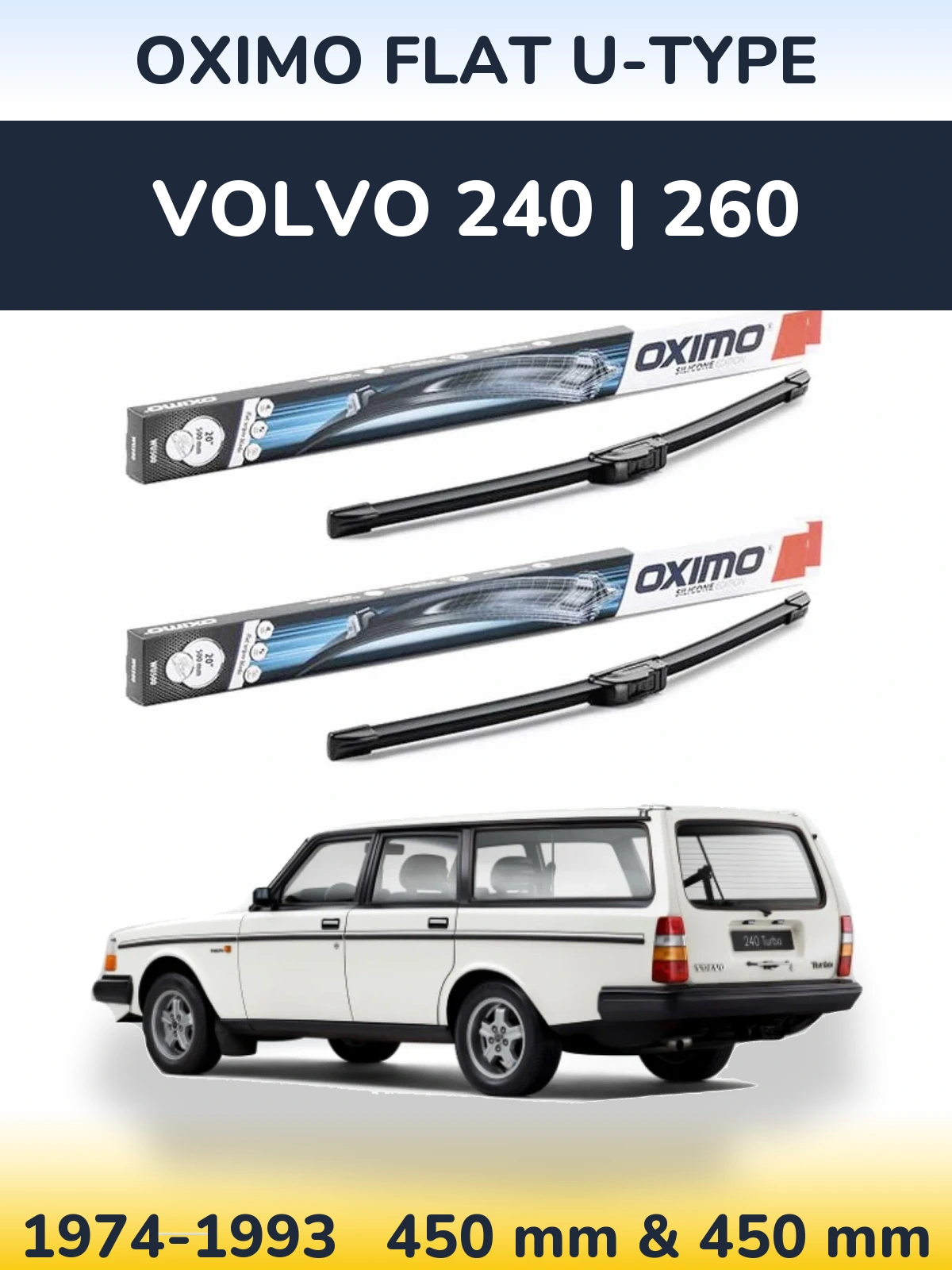 Torkarblad Oximo Flat U-type för Volvo 240 | 260