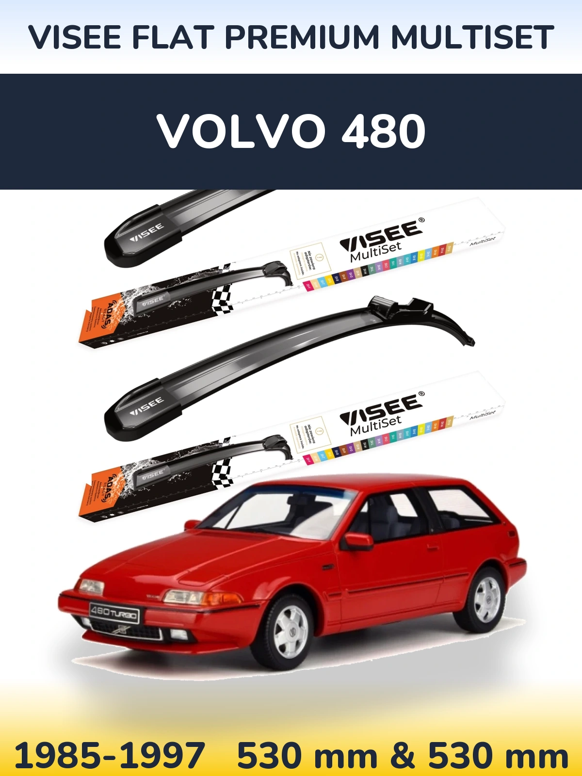Torkarblad VISEE FLAT PREMIUM MultiSet för Volvo 480