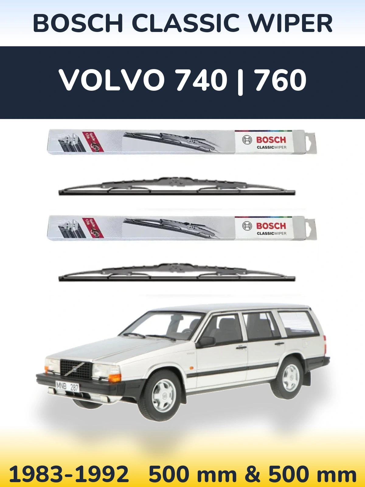 Torkarblad BOSCH Classic Wiper för Volvo 740 | 760