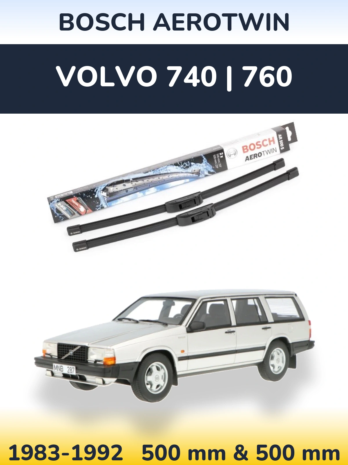 Torkarblad BOSCH AeroTwin för Volvo 740 | 760