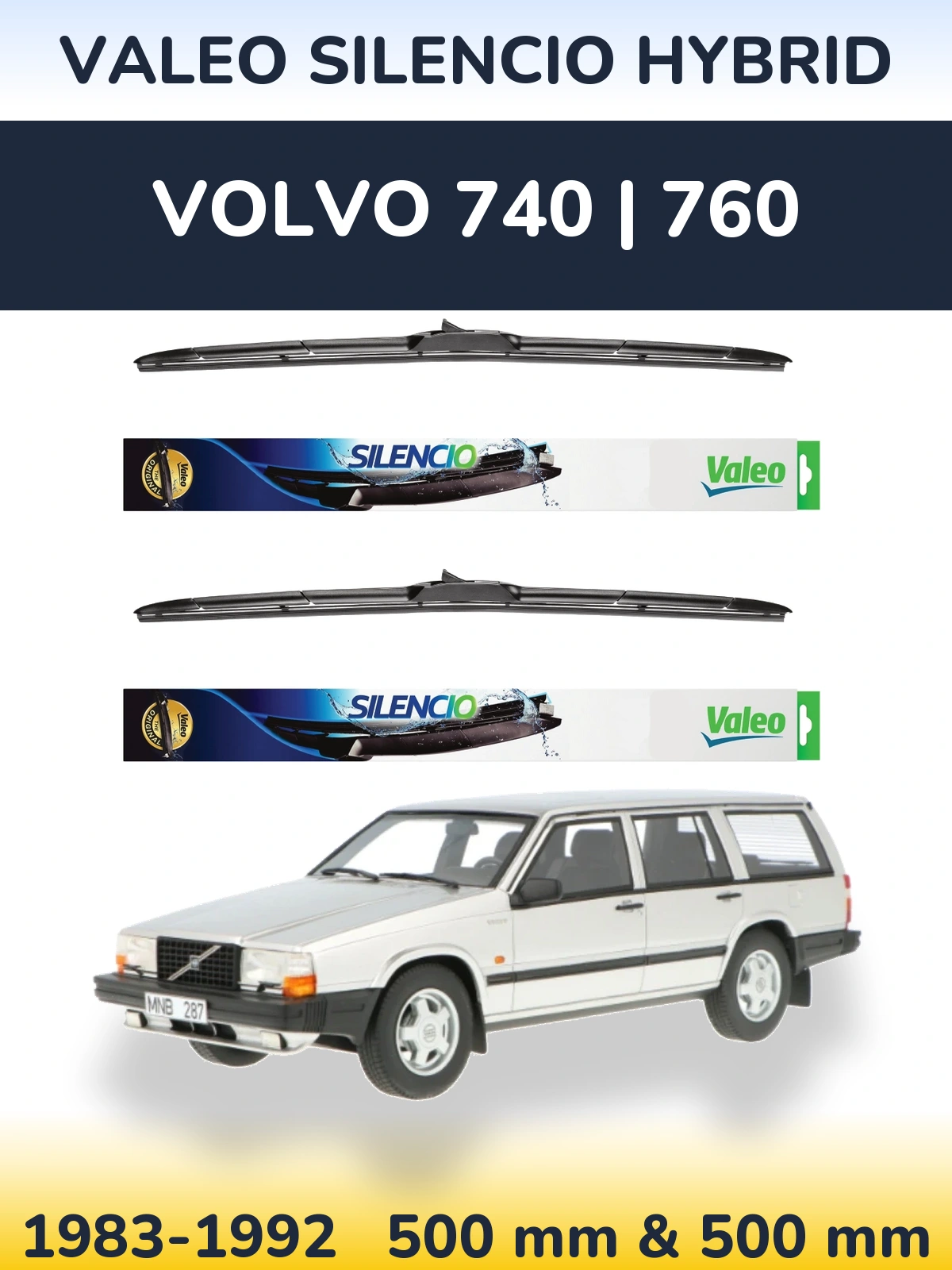 Torkarblad Valeo Silencio Hybrid för Volvo 740 | 760