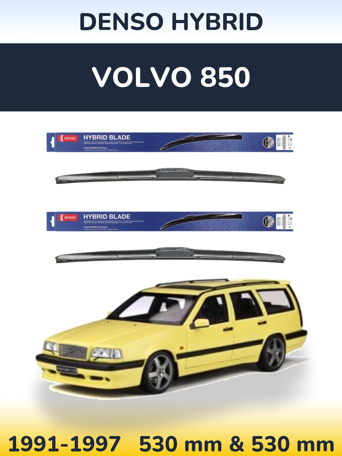 Torkarblad Denso Hybrid för Volvo 850
