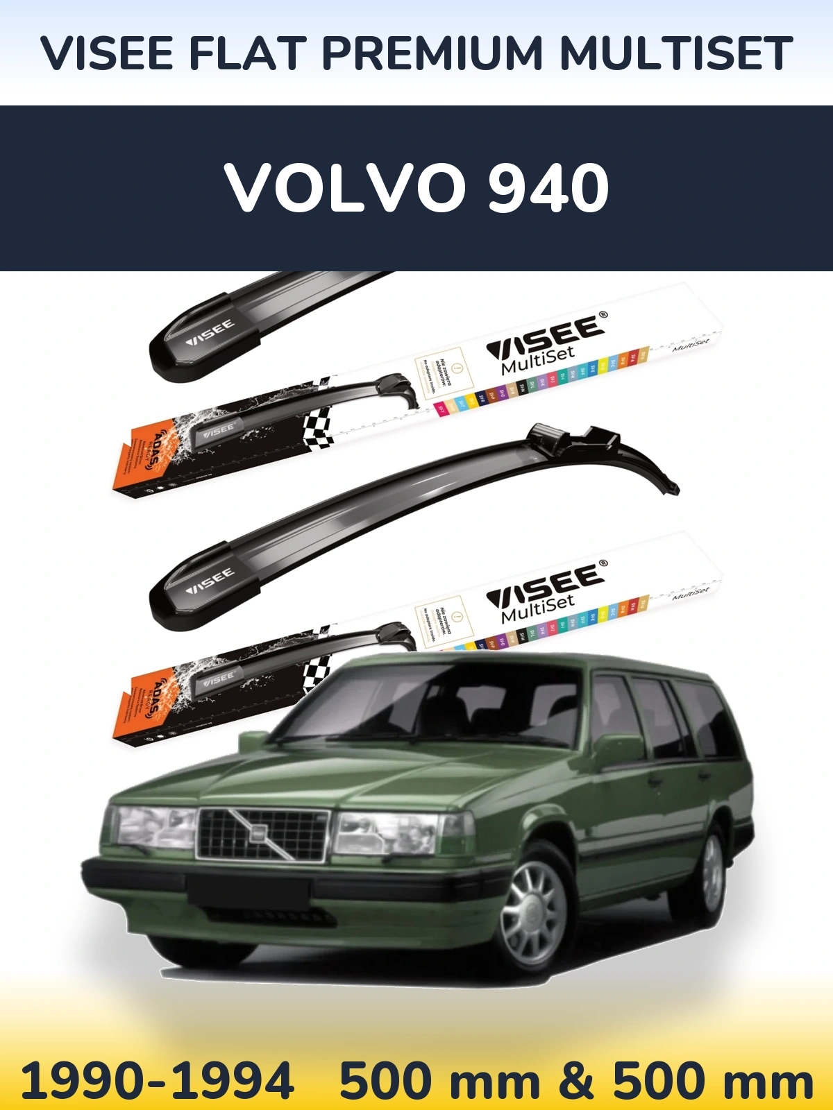 Torkarblad VISEE FLAT PREMIUM MultiSet för Volvo 940