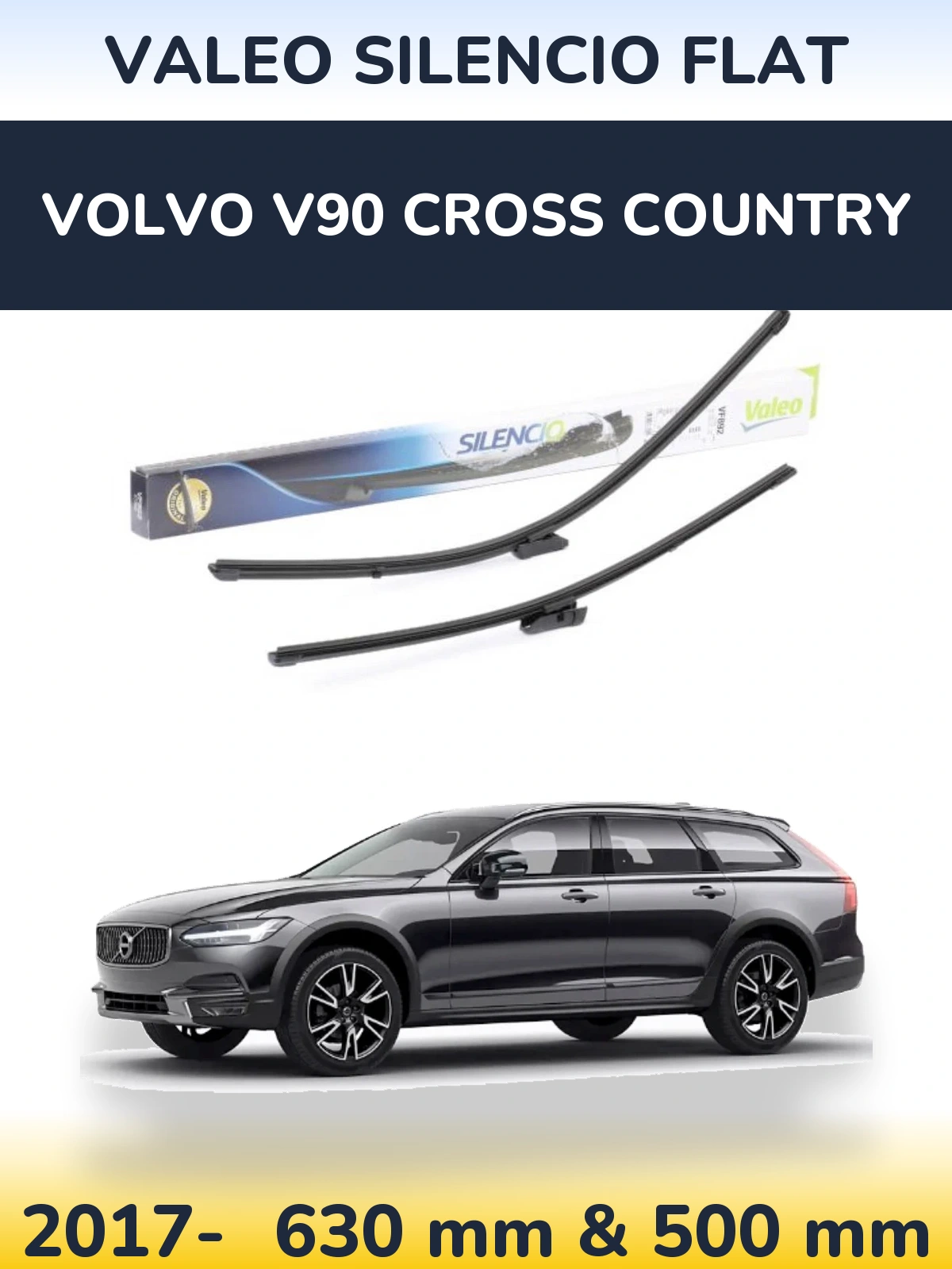Torkarblad Valeo Silencio Flat för Volvo V90 Cross Country