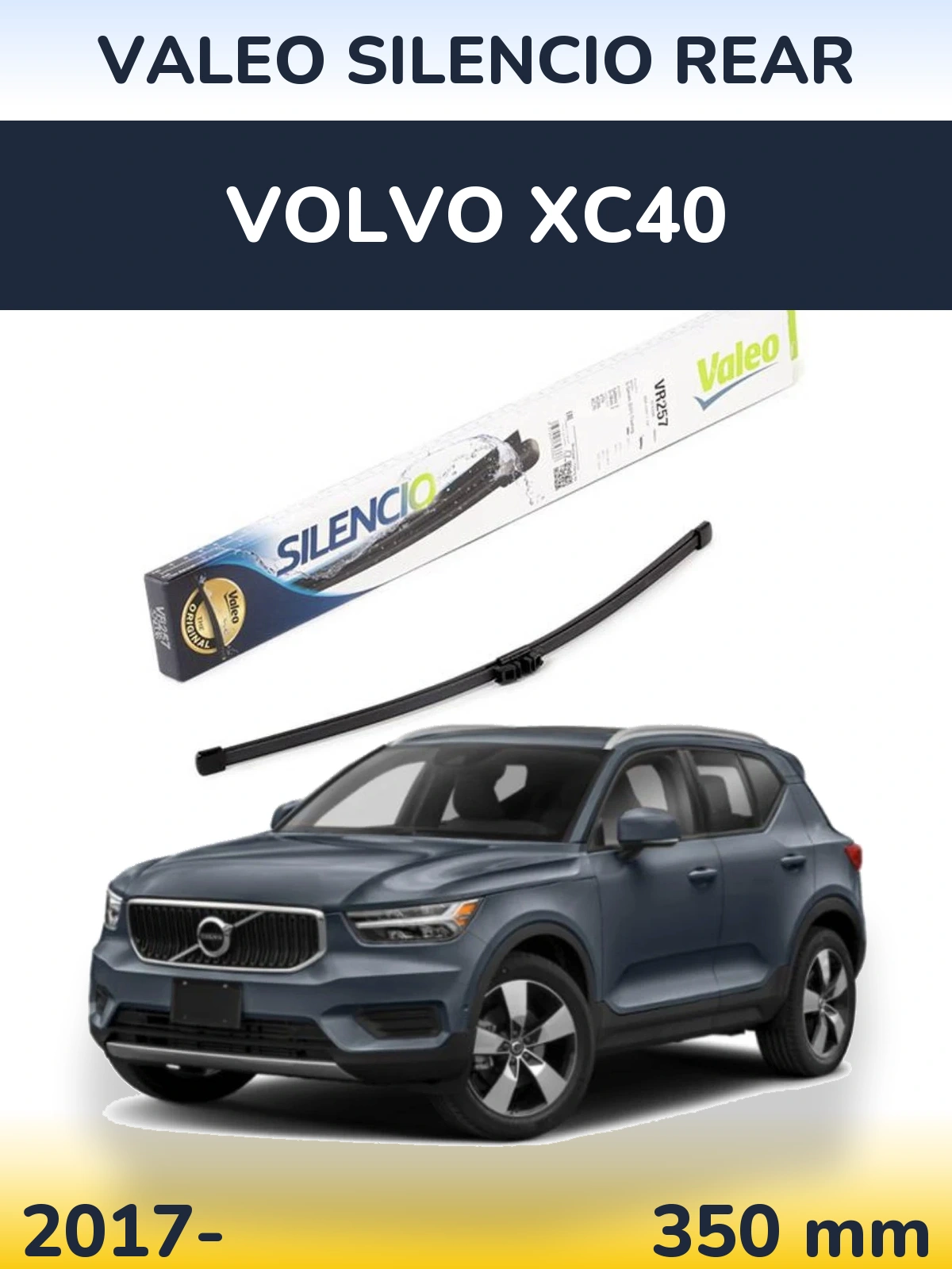 Rear wiper blade Valeo Silencio Rear 350 mm for Volvo XC40 2017-2026