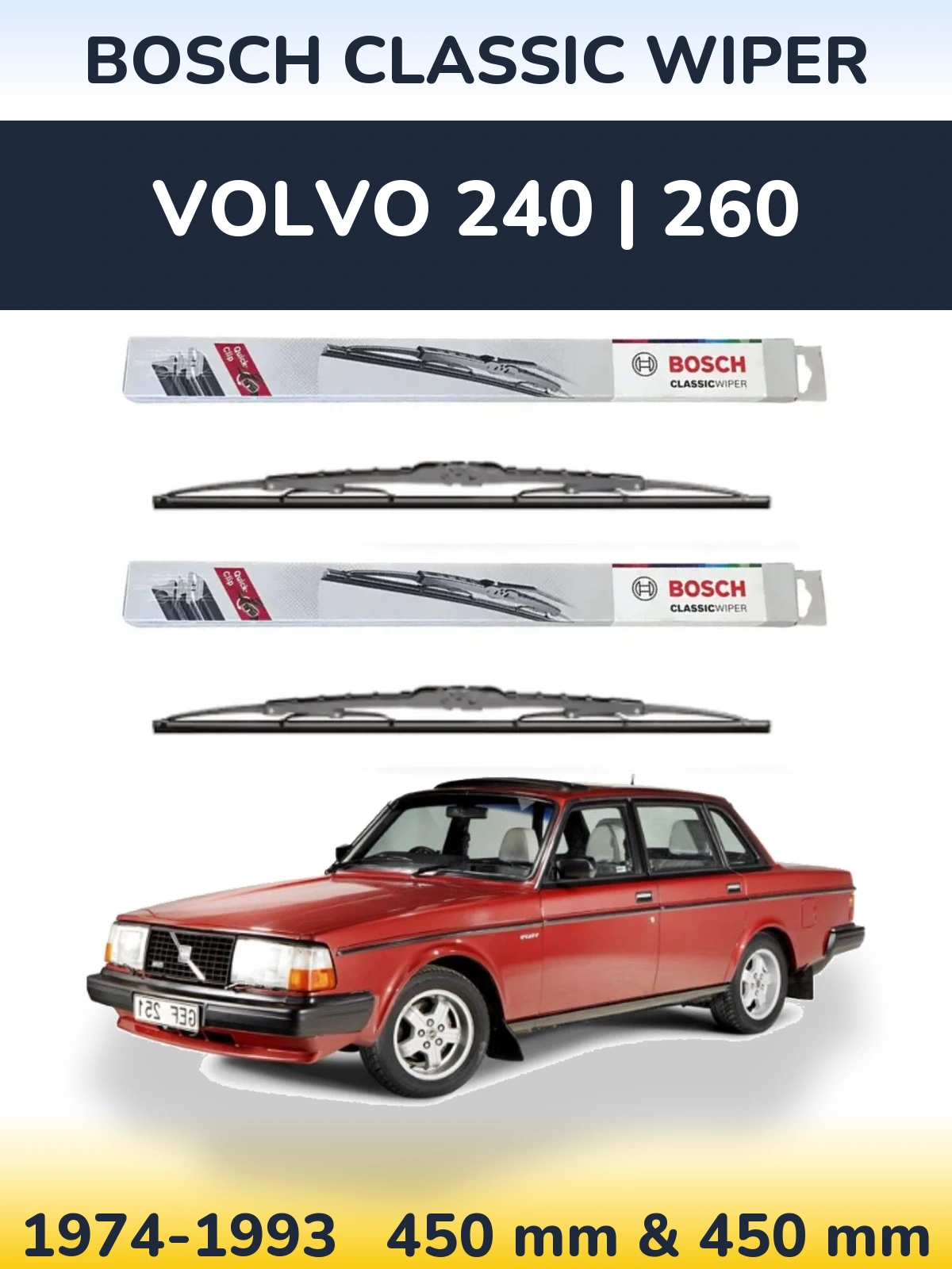 Torkarblad BOSCH Classic Wiper för Volvo 240 | 260