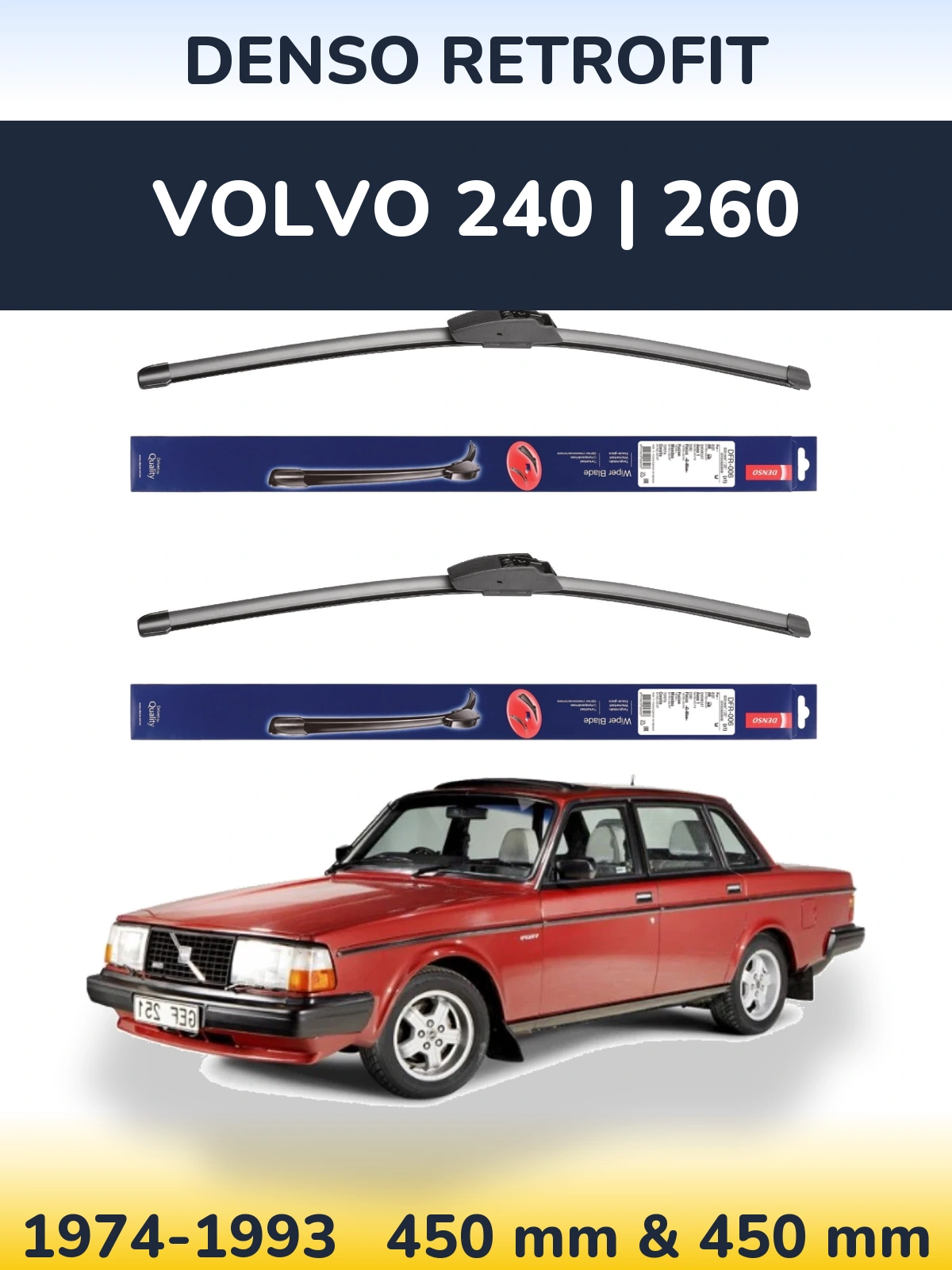 Torkarblad Denso Retrofit för Volvo 240 | 260