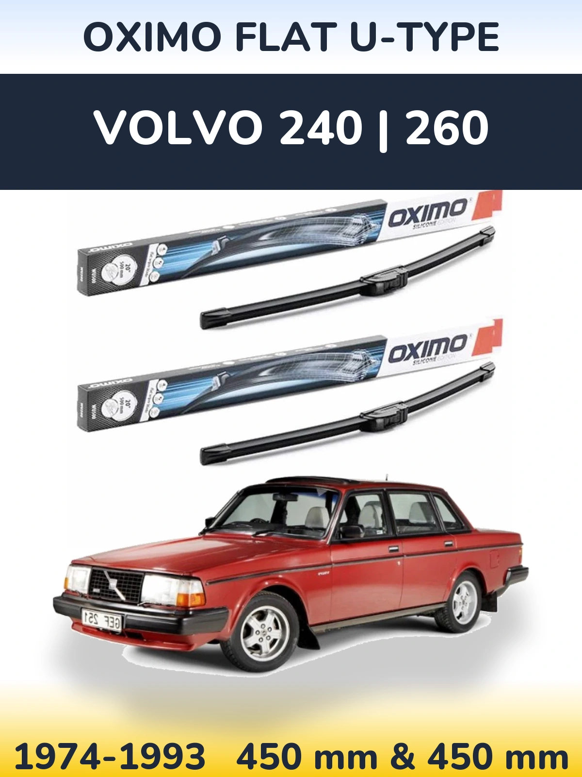 Torkarblad Oximo Flat U-type för Volvo 240 | 260