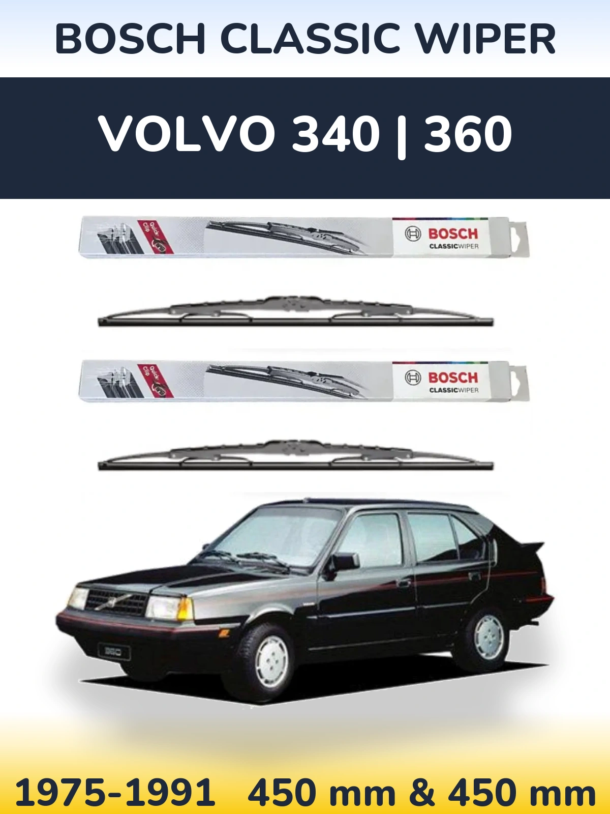 Torkarblad BOSCH Classic Wiper för Volvo 340 | 360