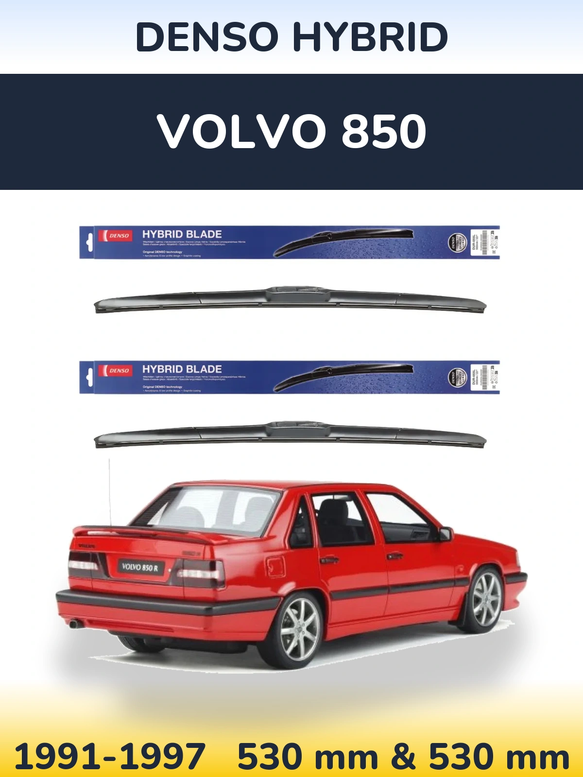 Torkarblad Denso Hybrid för Volvo 850