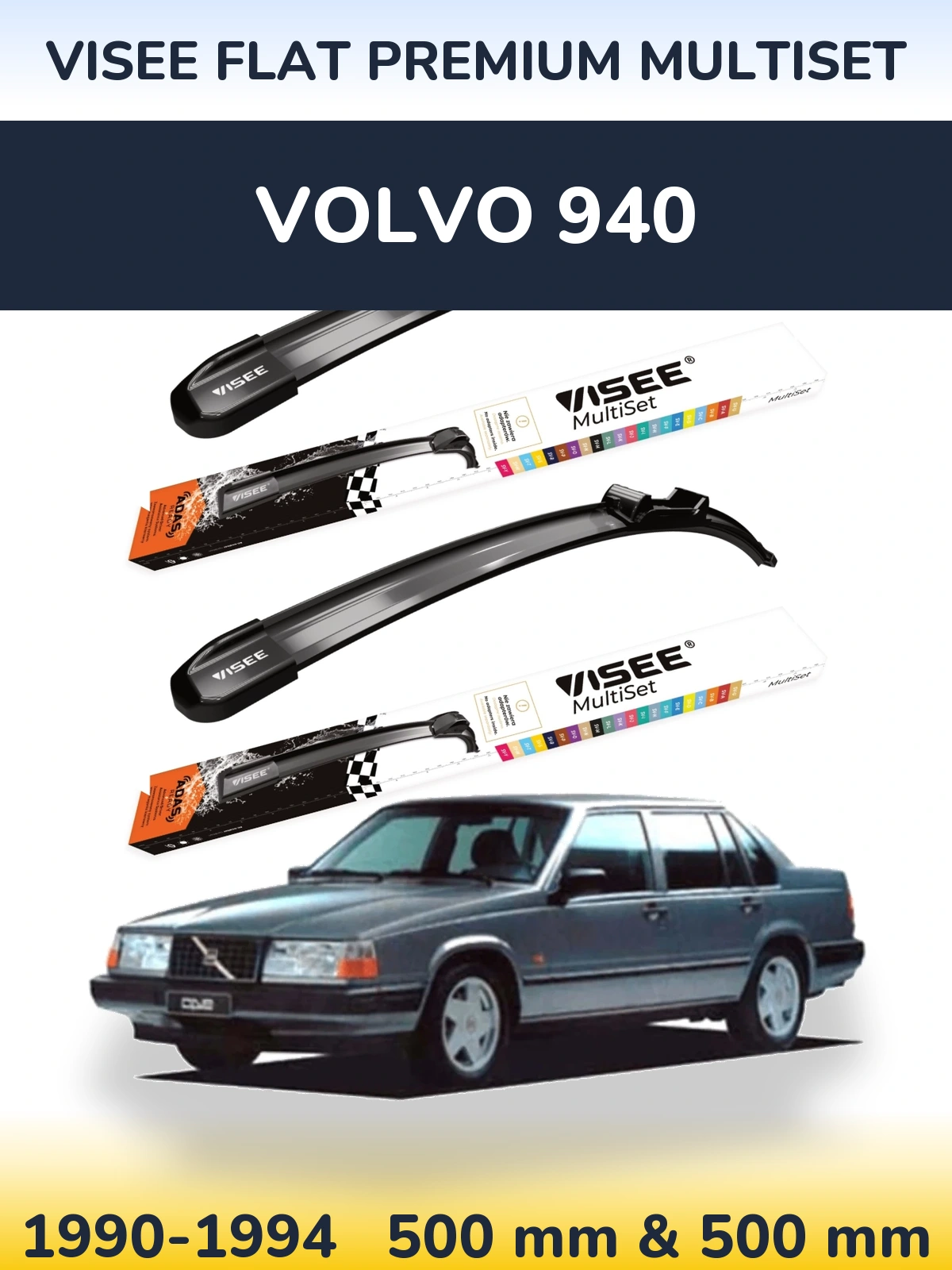 Torkarblad VISEE FLAT PREMIUM MultiSet för Volvo 940