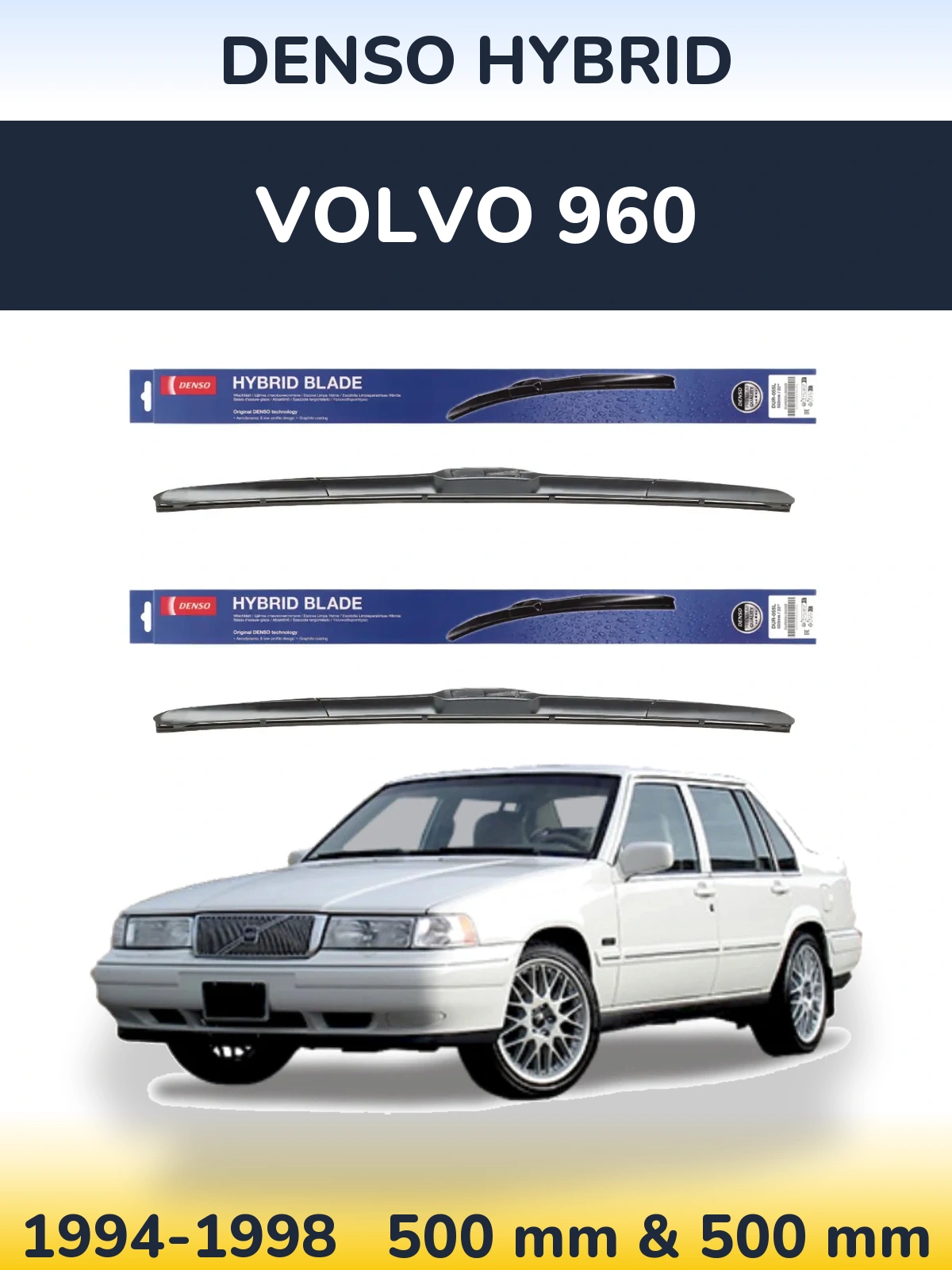 Torkarblad Denso Hybrid för Volvo 960