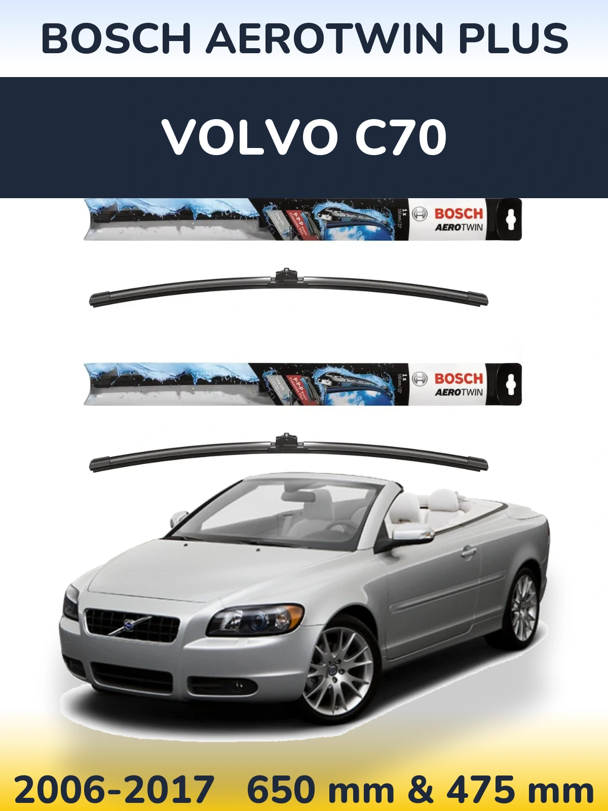 Torkarblad BOSCH AeroTwin Plus för Volvo C70