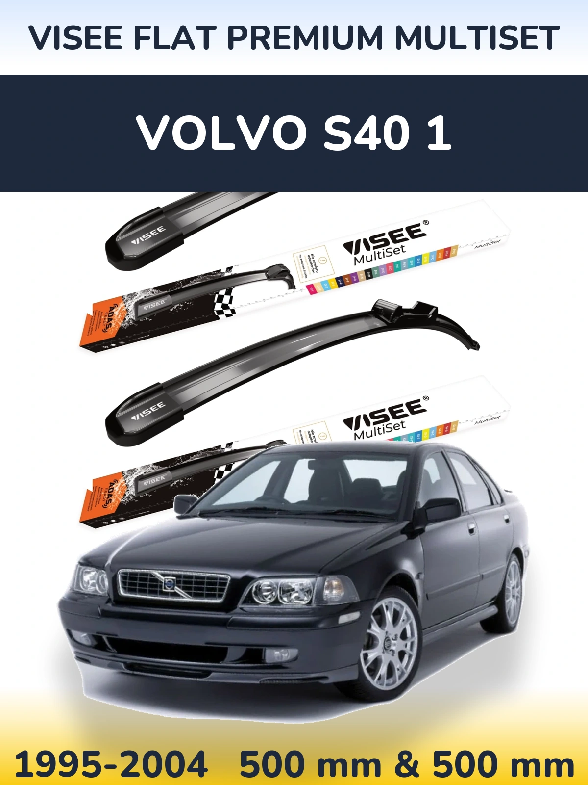 Torkarblad VISEE FLAT PREMIUM MultiSet för Volvo S40 1