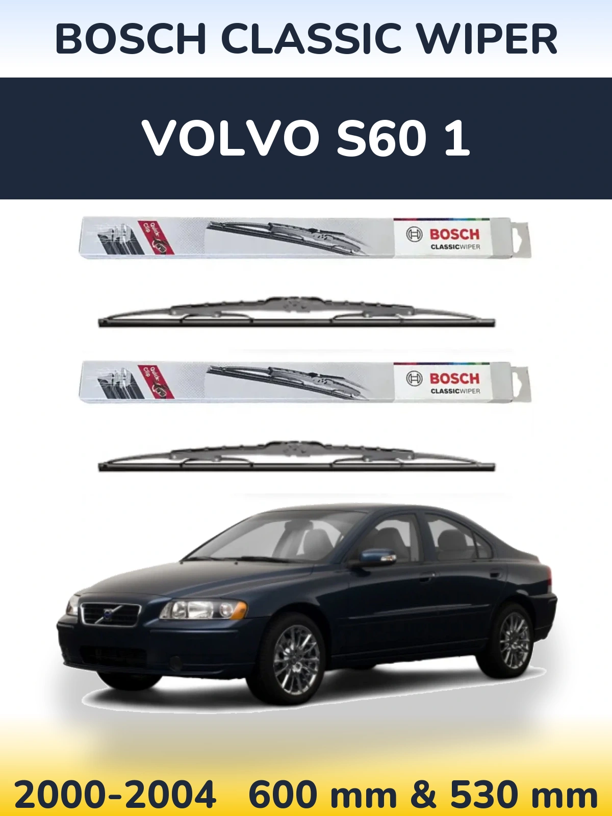 Torkarblad BOSCH Classic Wiper för Volvo S60 1