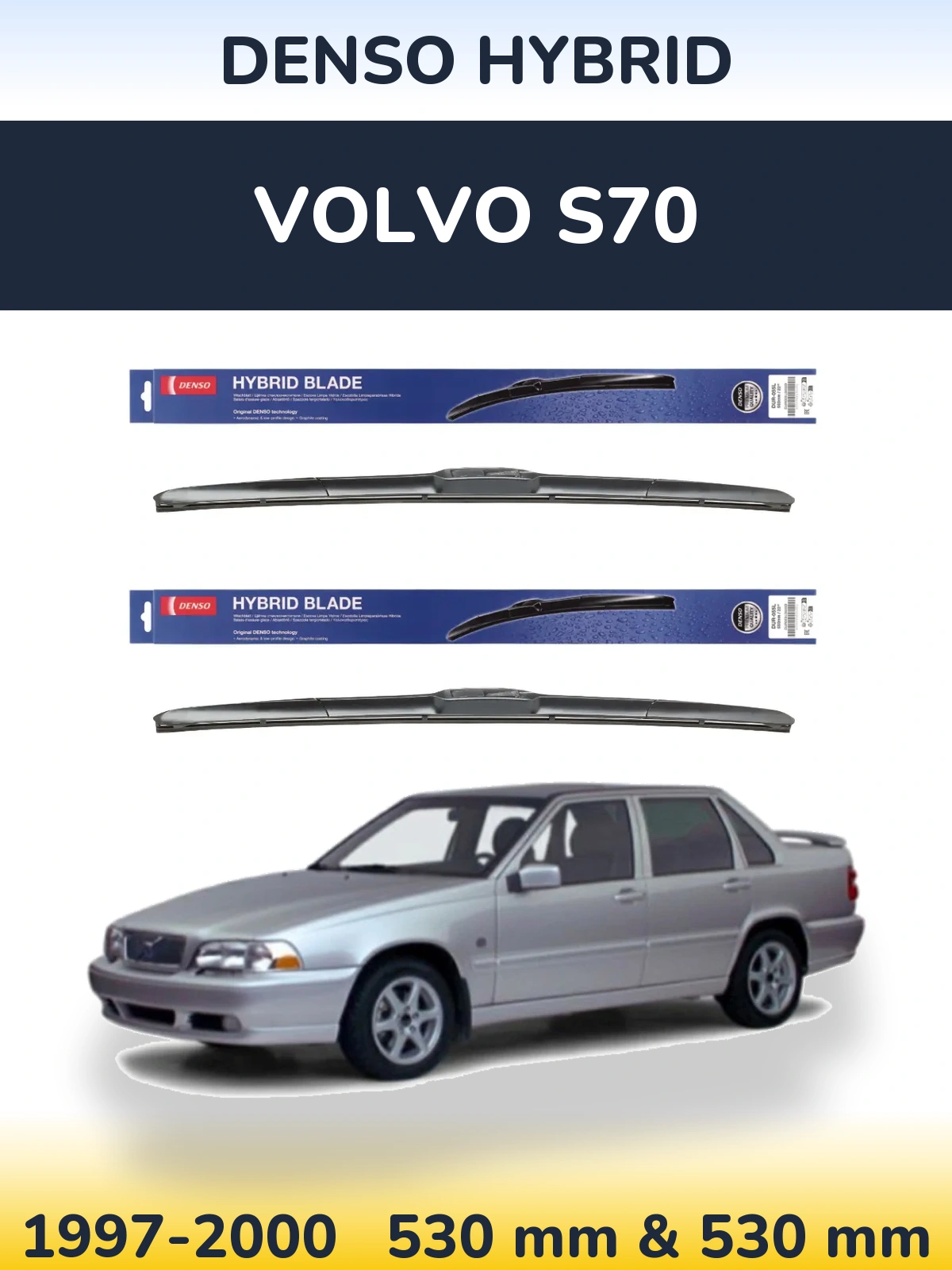 Torkarblad Denso Hybrid för Volvo S70