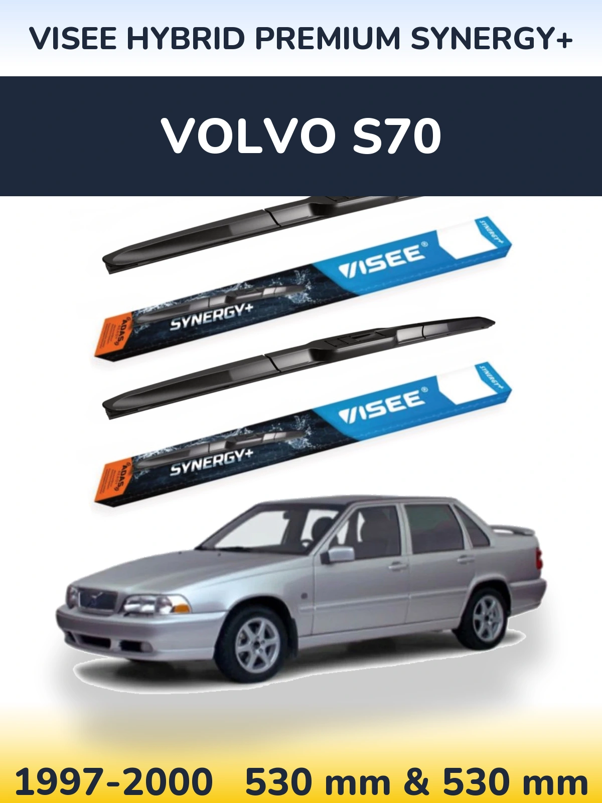Torkarblad VISEE HYBRID PREMIUM SYNERGY+ för Volvo S70