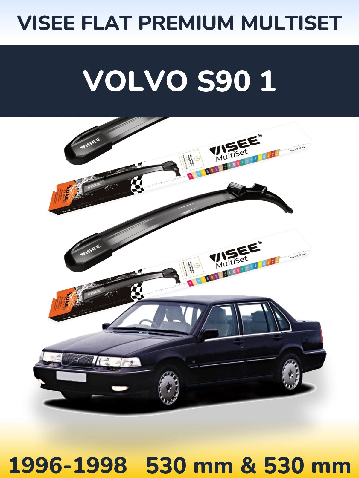Torkarblad VISEE FLAT PREMIUM MultiSet för Volvo S90 1