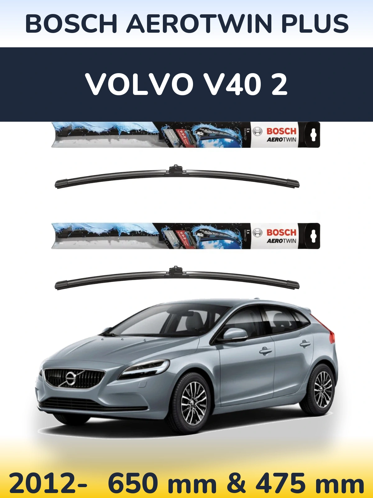 Torkarblad BOSCH AeroTwin Plus för Volvo V40 2