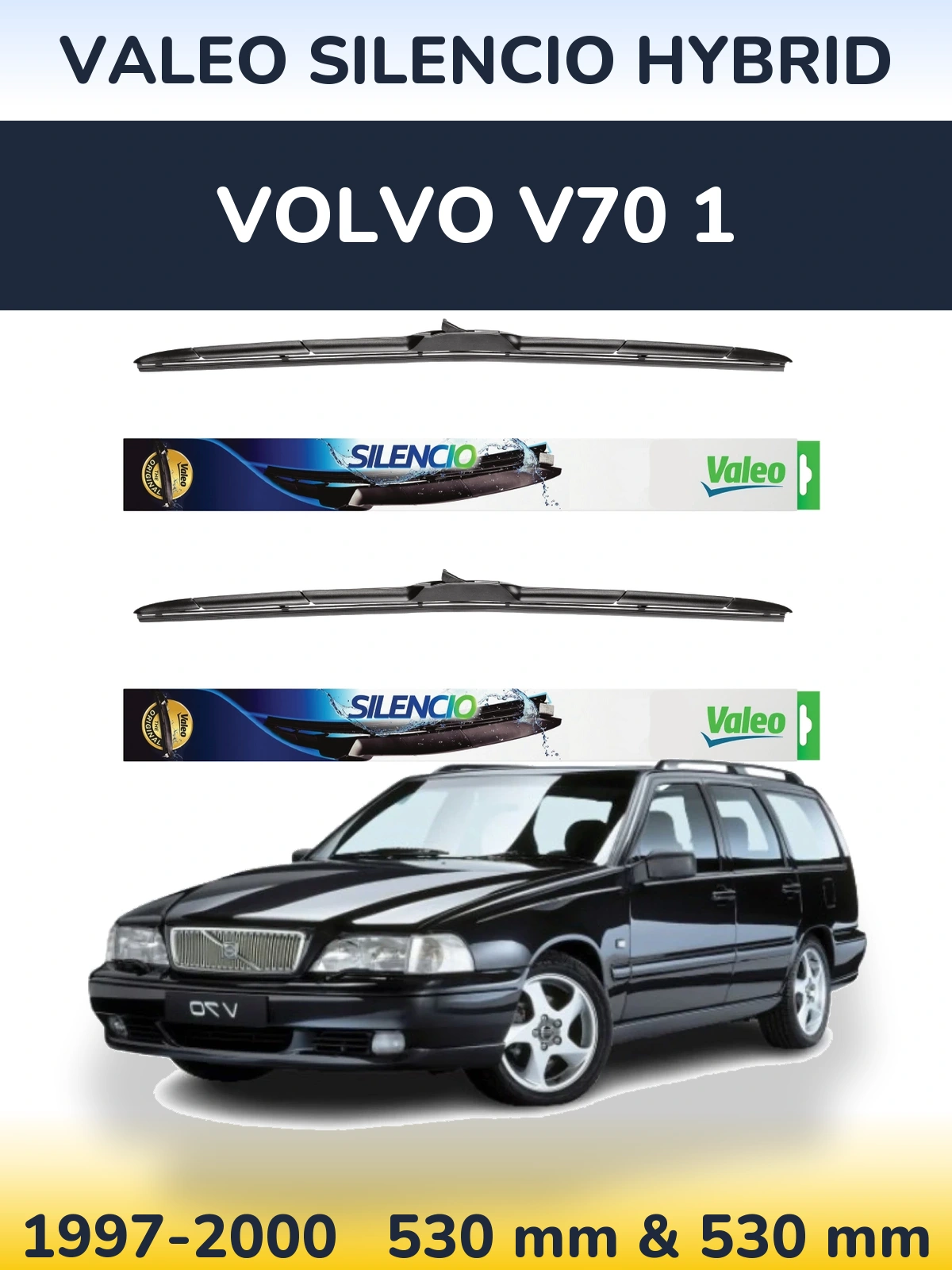 Torkarblad Valeo Silencio Hybrid för Volvo V70 1