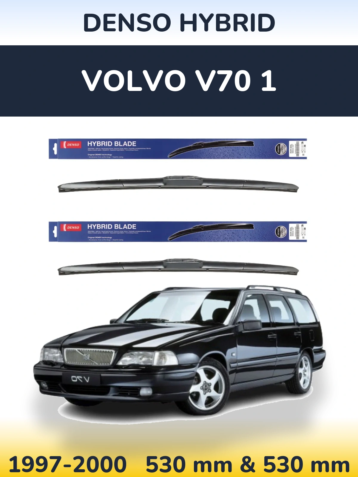 Torkarblad Denso Hybrid för Volvo V70 1