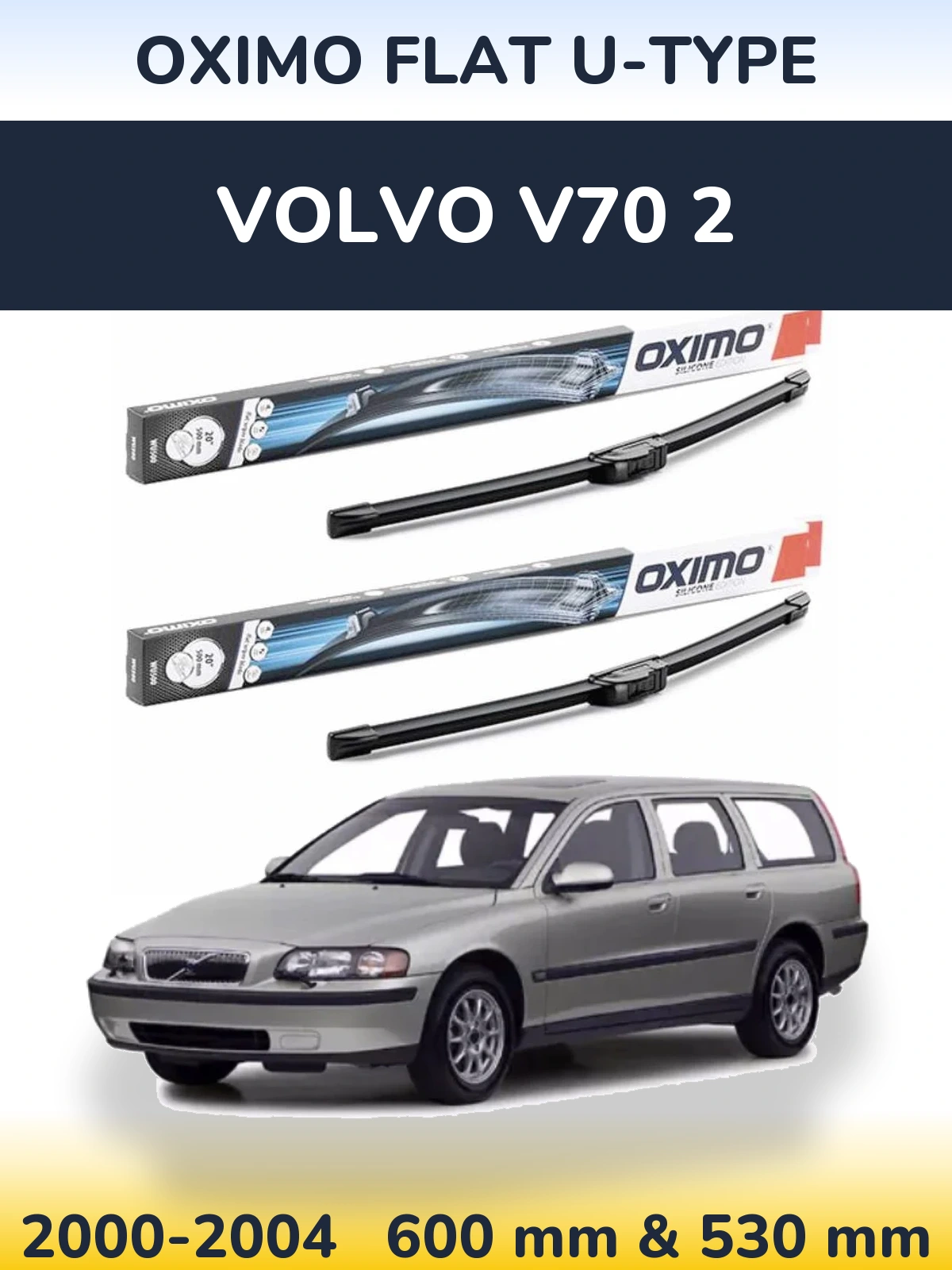 Torkarblad Oximo Flat U-type för Volvo V70 2
