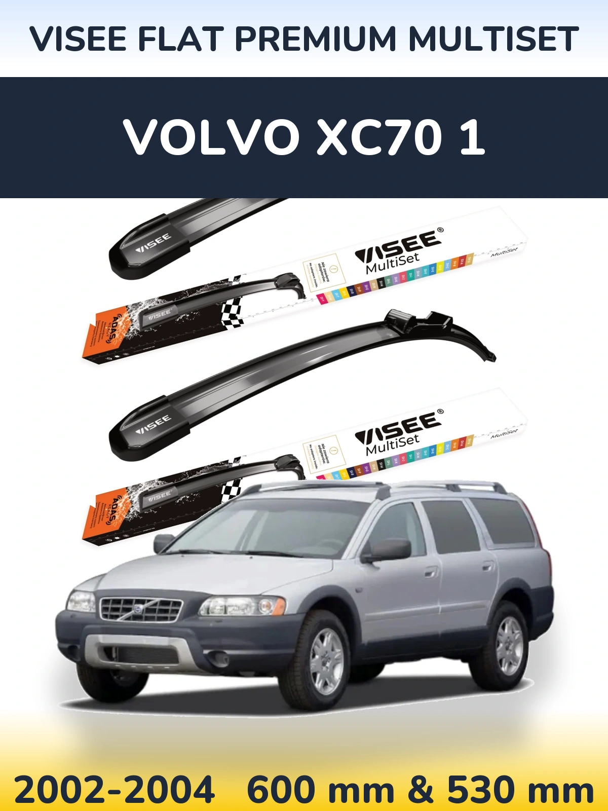 Torkarblad VISEE FLAT PREMIUM MultiSet för Volvo XC70 1
