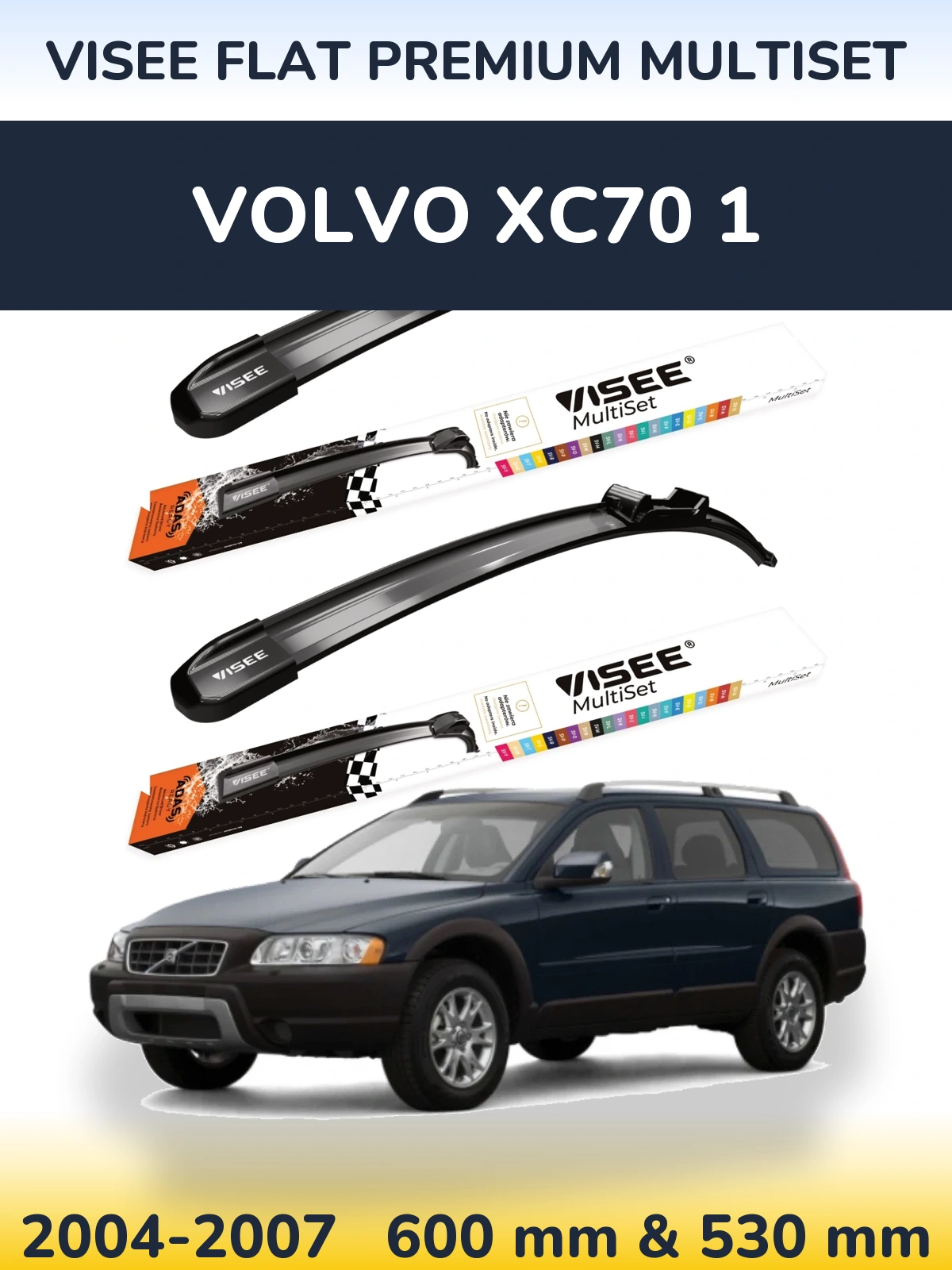 Torkarblad VISEE FLAT PREMIUM MultiSet för Volvo XC70 1