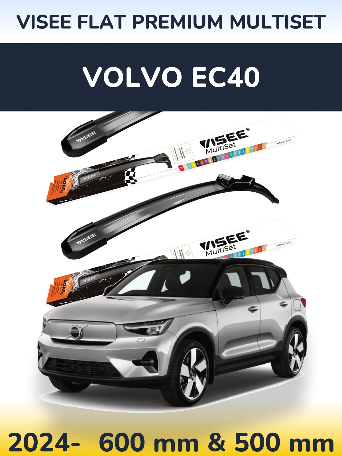 Torkarblad VISEE FLAT PREMIUM MultiSet för Volvo EC40