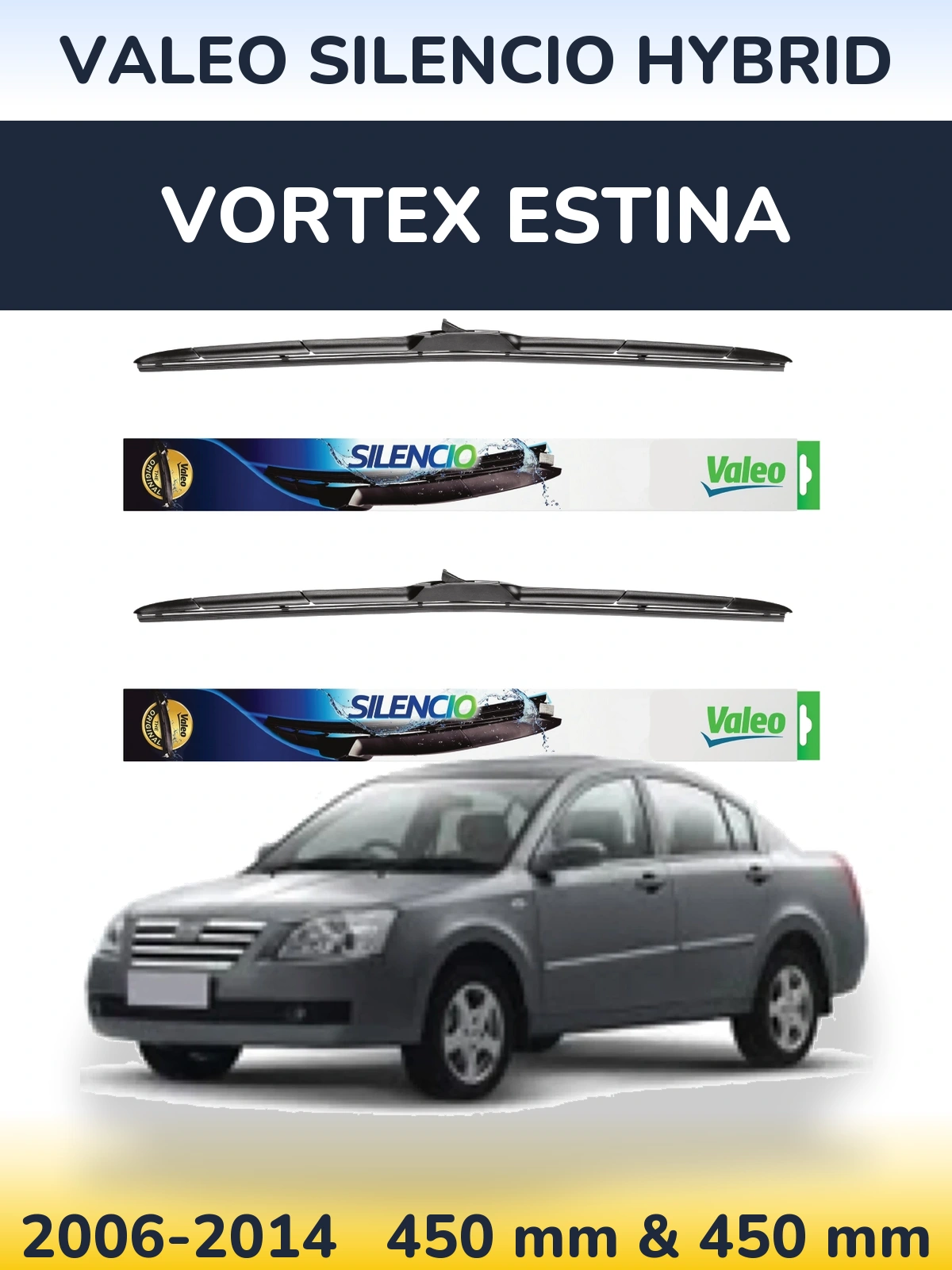 Torkarblad Valeo Silencio Hybrid för Vortex Estina