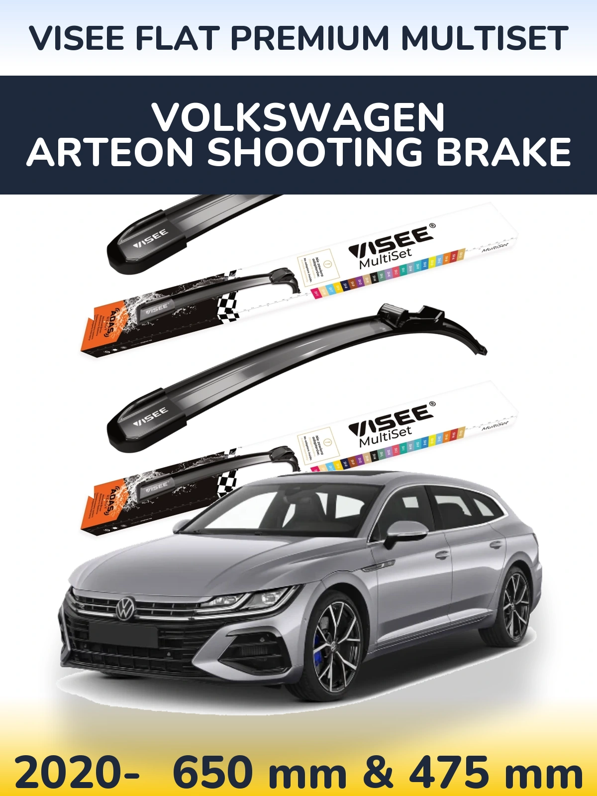 Torkarblad VISEE FLAT PREMIUM MultiSet för Volkswagen Arteon Shooting Brake
